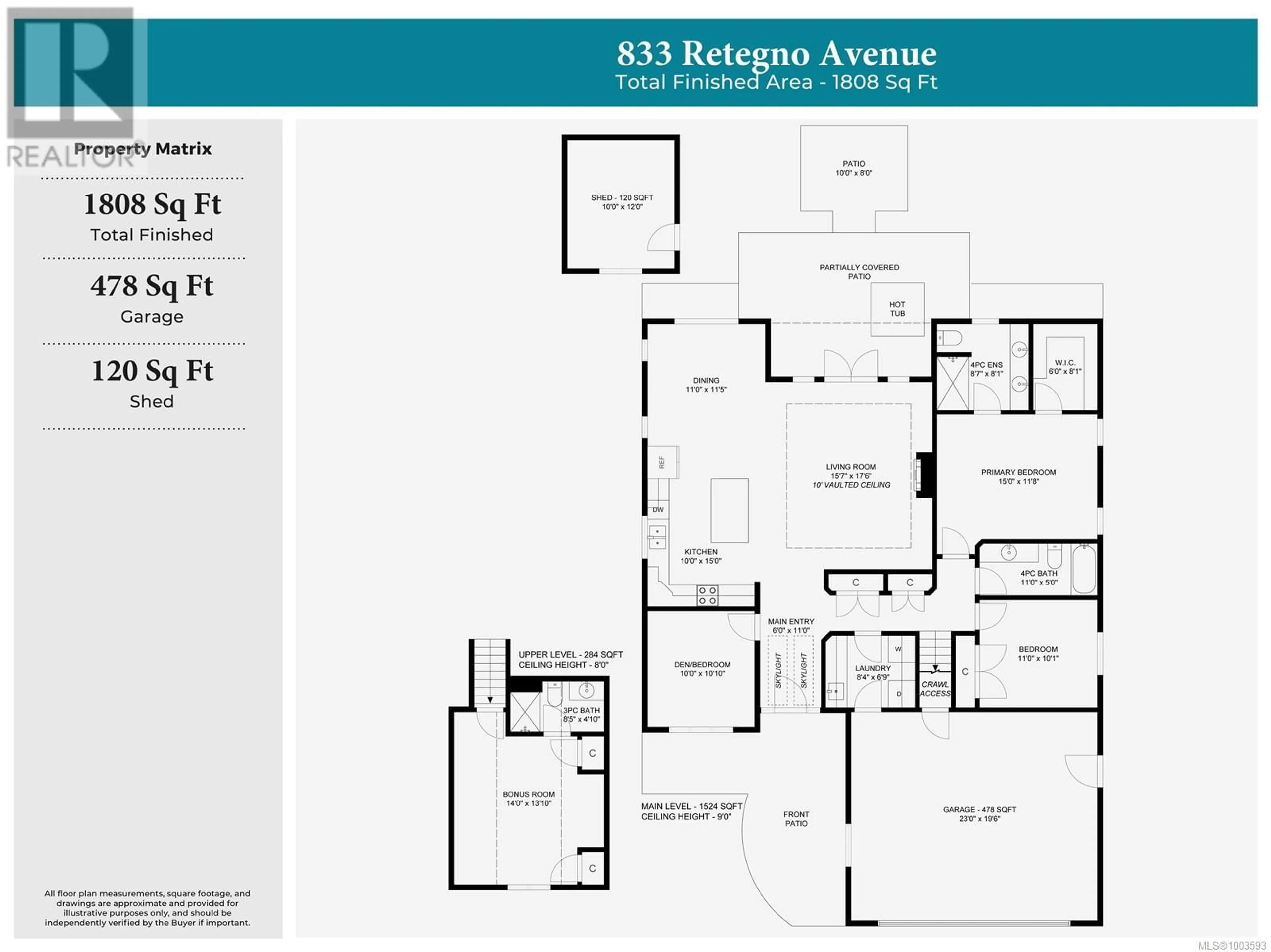 Floor plan for 833 RETEGNO AVENUE, Parksville British Columbia V9P0C3