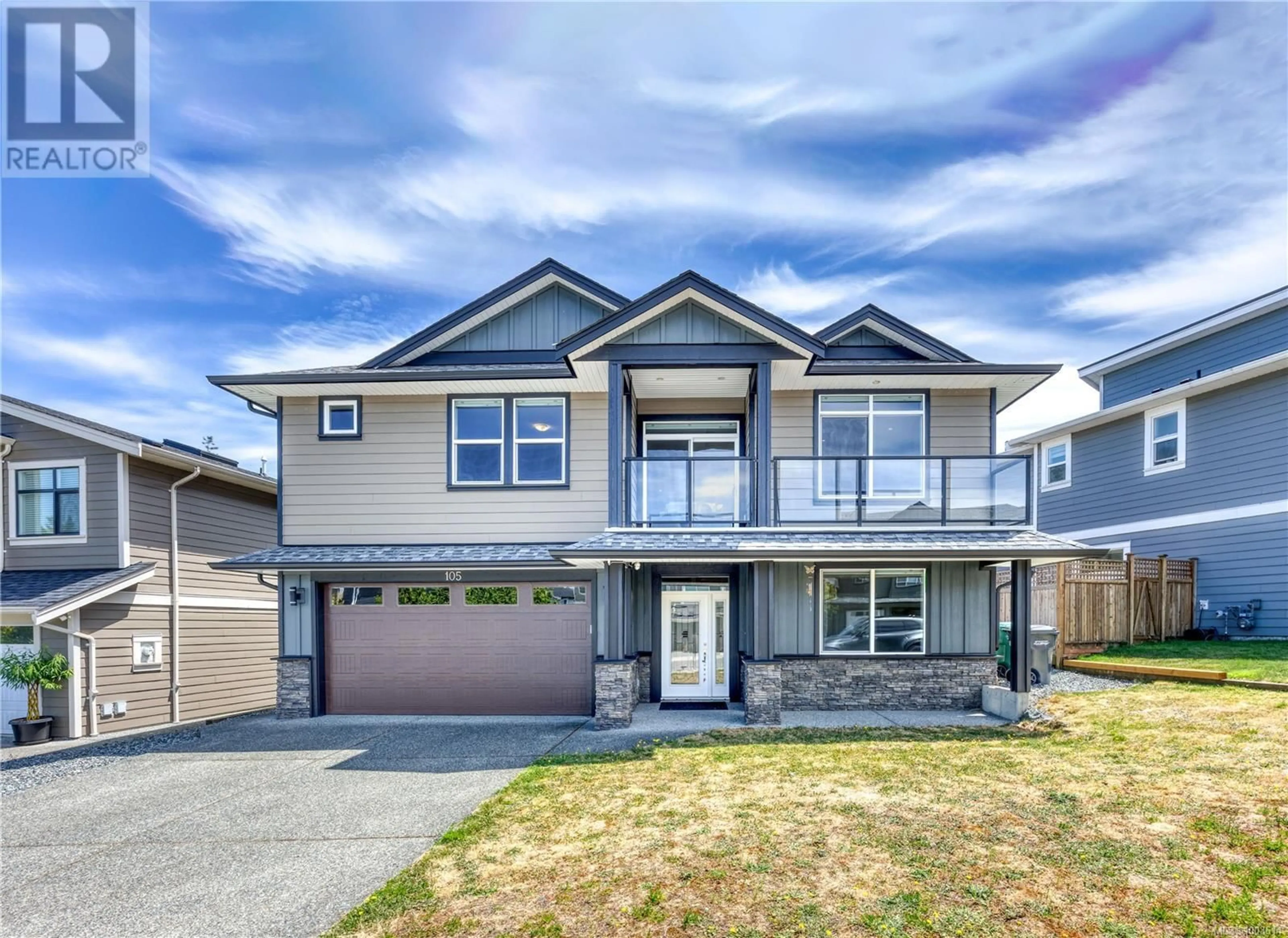 Home with vinyl exterior material, street for 105 LINMONT ROAD, Nanaimo British Columbia V9T0J9
