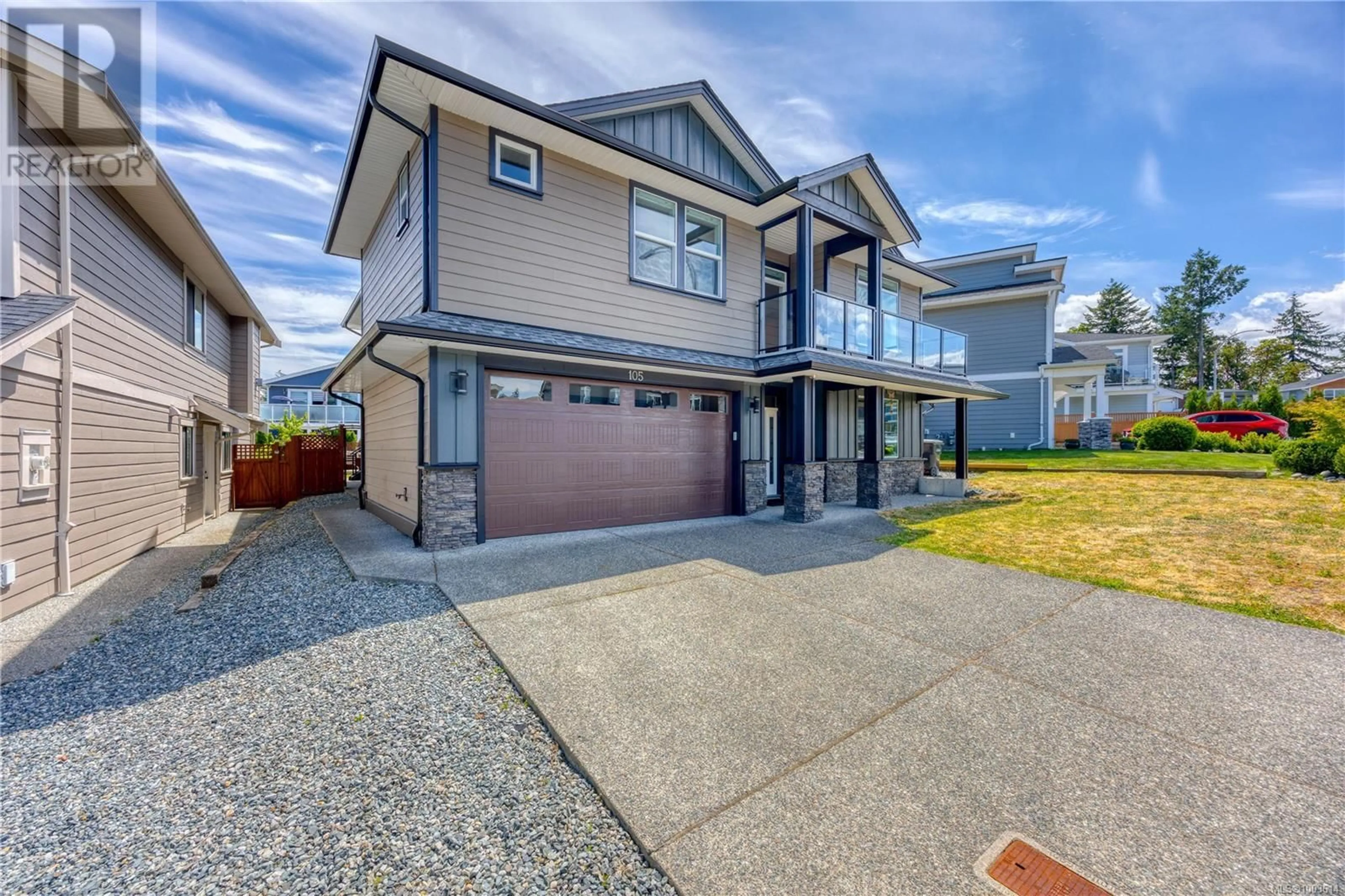 Home with vinyl exterior material, street for 105 LINMONT ROAD, Nanaimo British Columbia V9T0J9