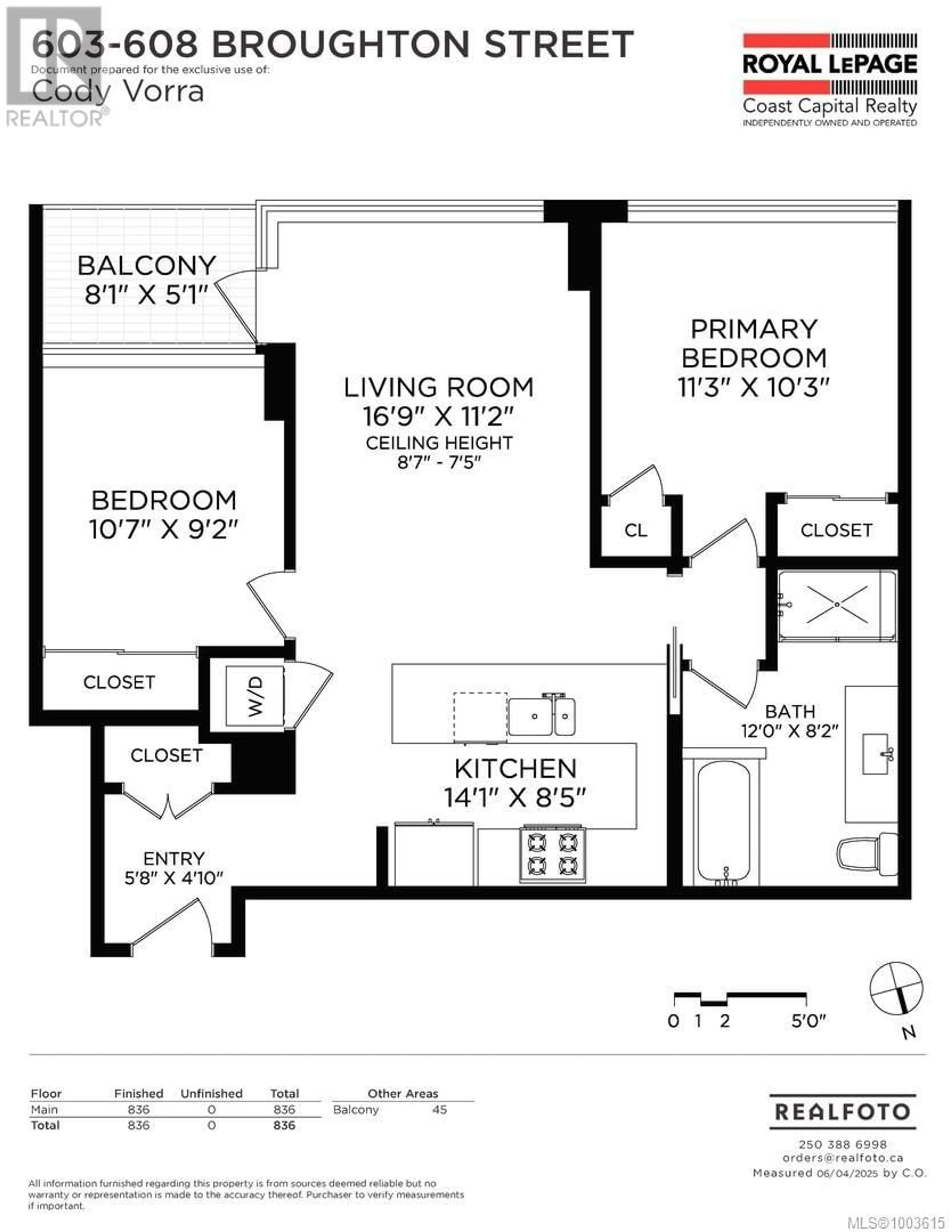 Floor plan for 603 - 608 BROUGHTON STREET, Victoria British Columbia V8W1C7