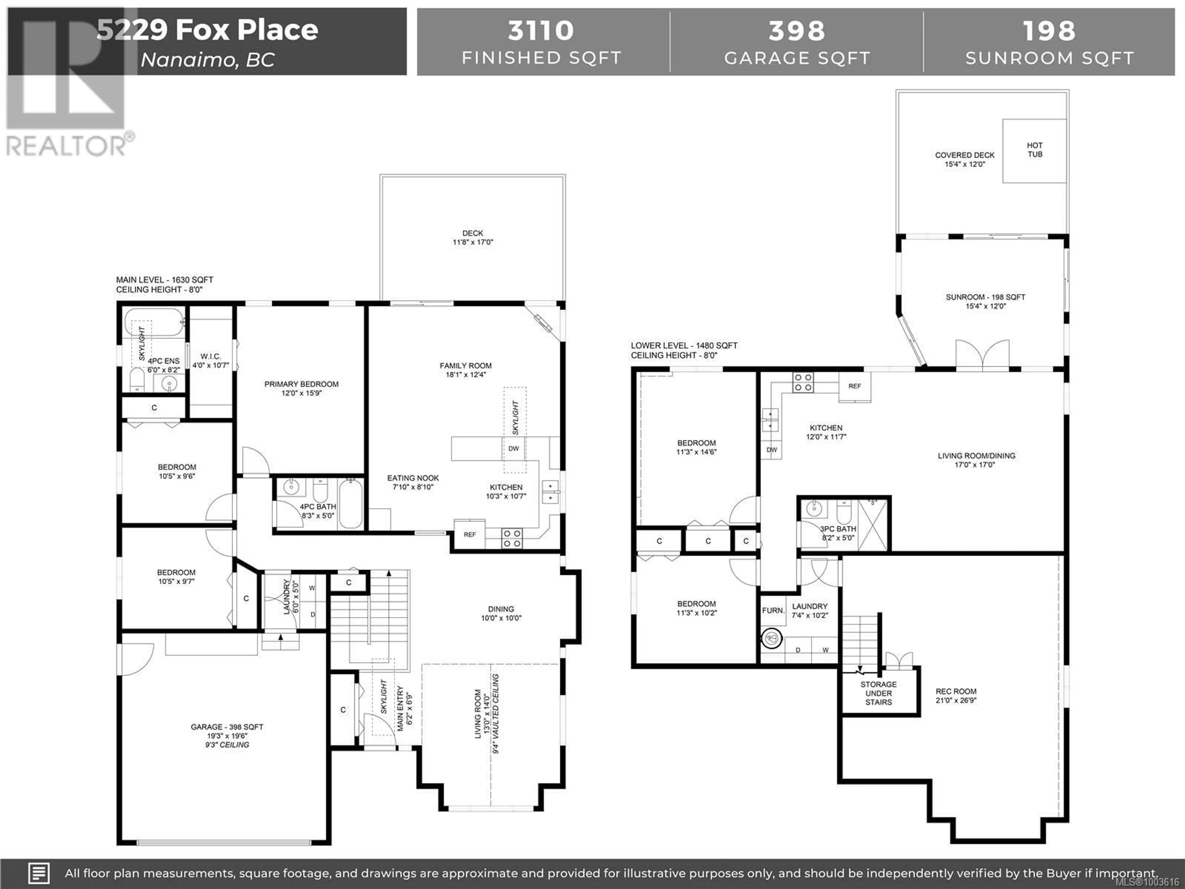 Floor plan for 5229 FOX PLACE, Nanaimo British Columbia V9T6K6