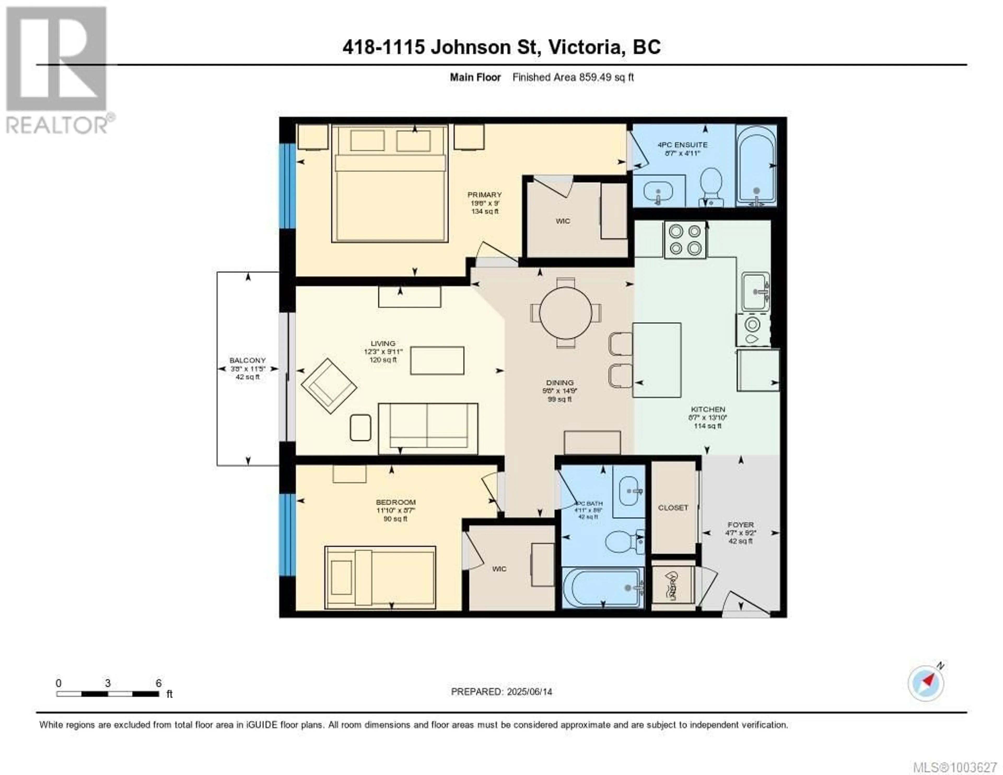Floor plan for 418 - 1115 JOHNSON STREET, Victoria British Columbia V8V3M9