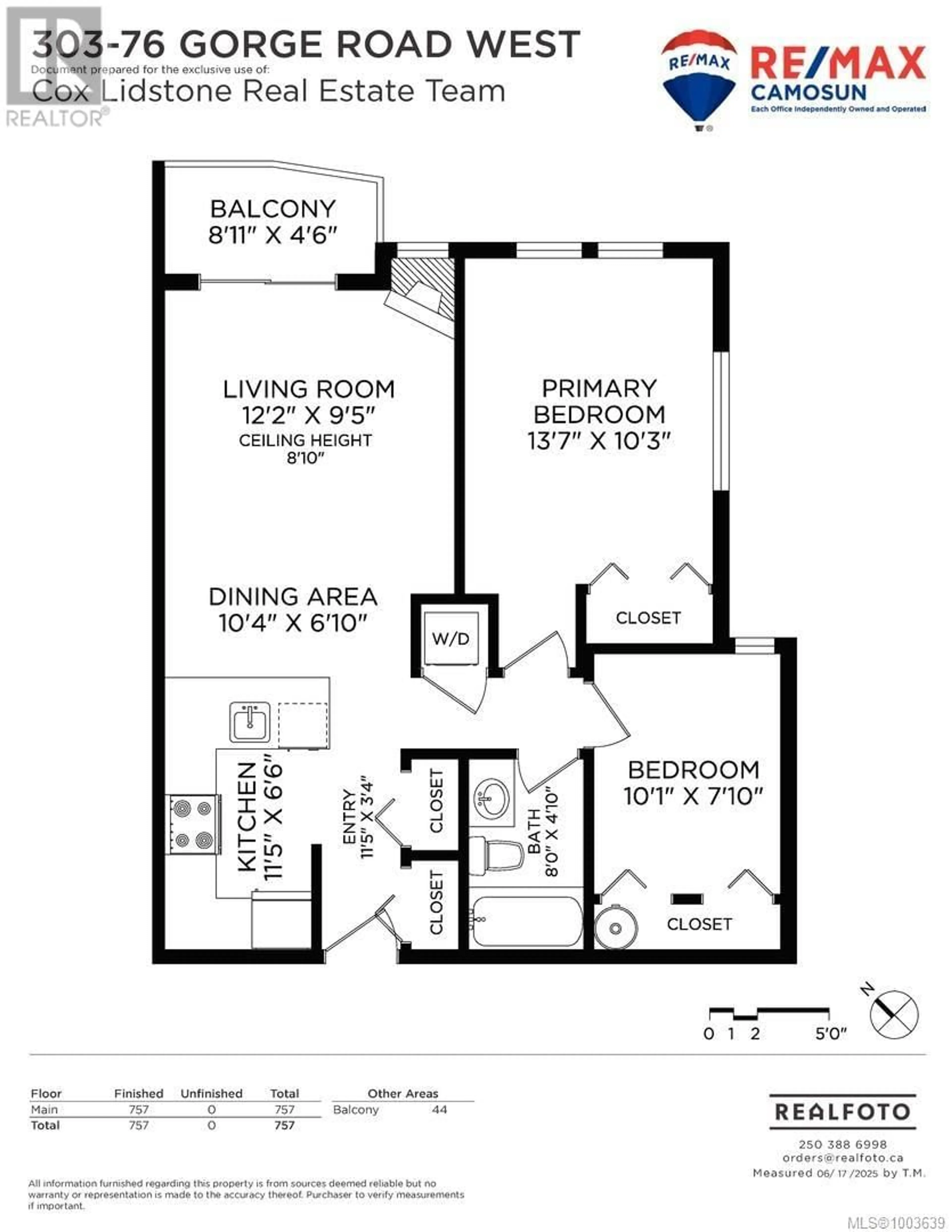Floor plan for 303 - 76 GORGE ROAD WEST, Saanich British Columbia V9A1M1