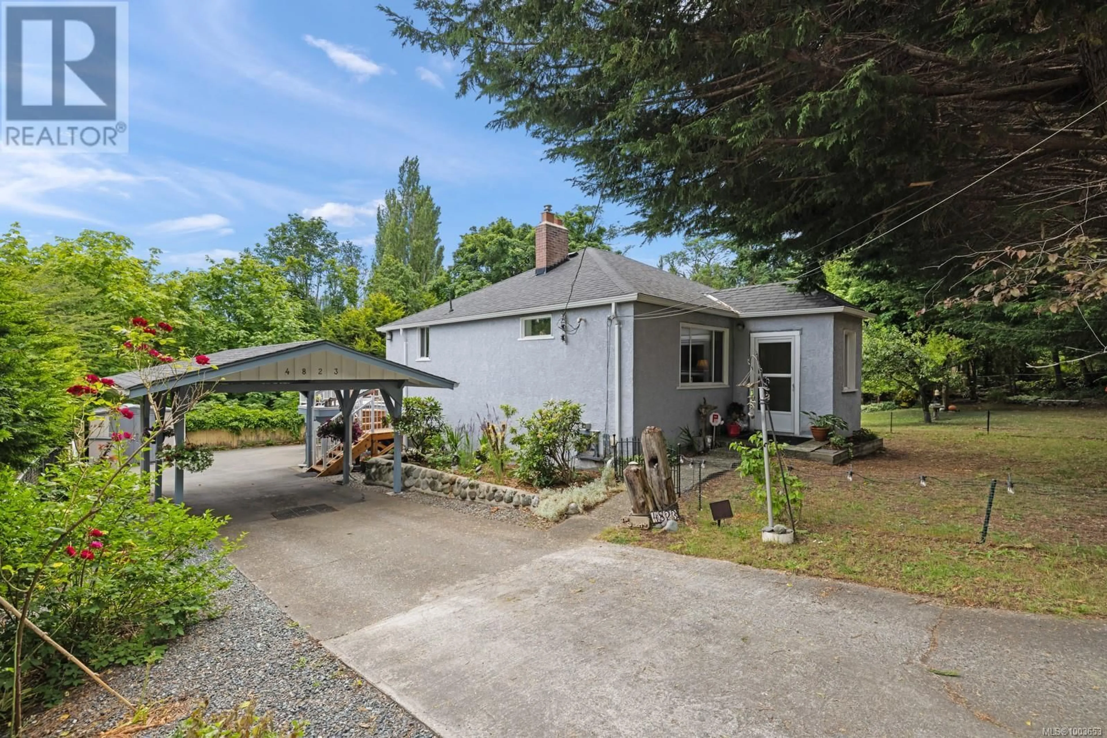 A pic from outside/outdoor area/front of a property/back of a property/a pic from drone, street for 4823 ROCKY POINT ROAD, Metchosin British Columbia V9C4G6