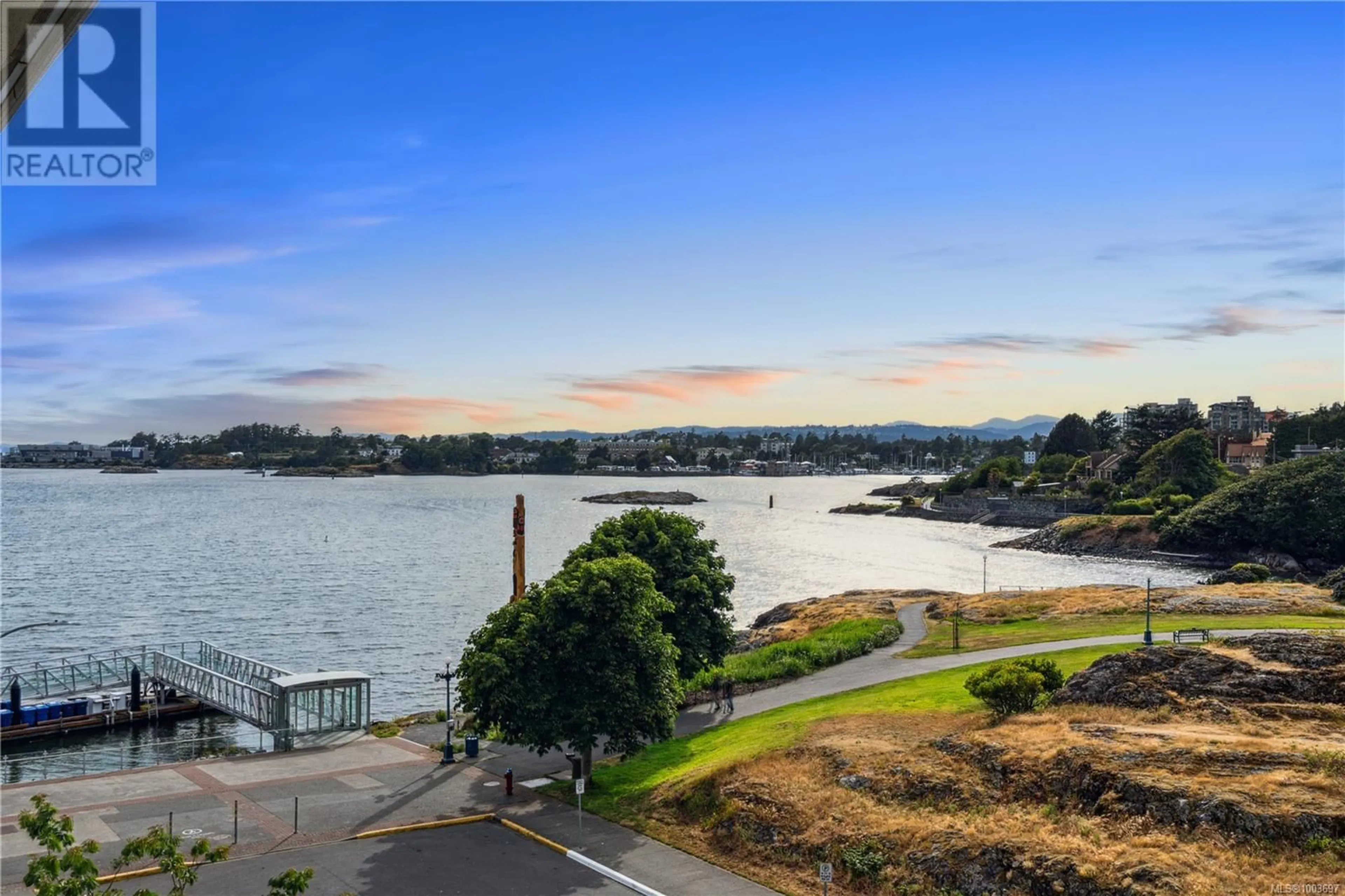 A pic from outside/outdoor area/front of a property/back of a property/a pic from drone, water/lake/river/ocean view for 401 - 11 COOPERAGE PLACE, Victoria British Columbia V9A7J9