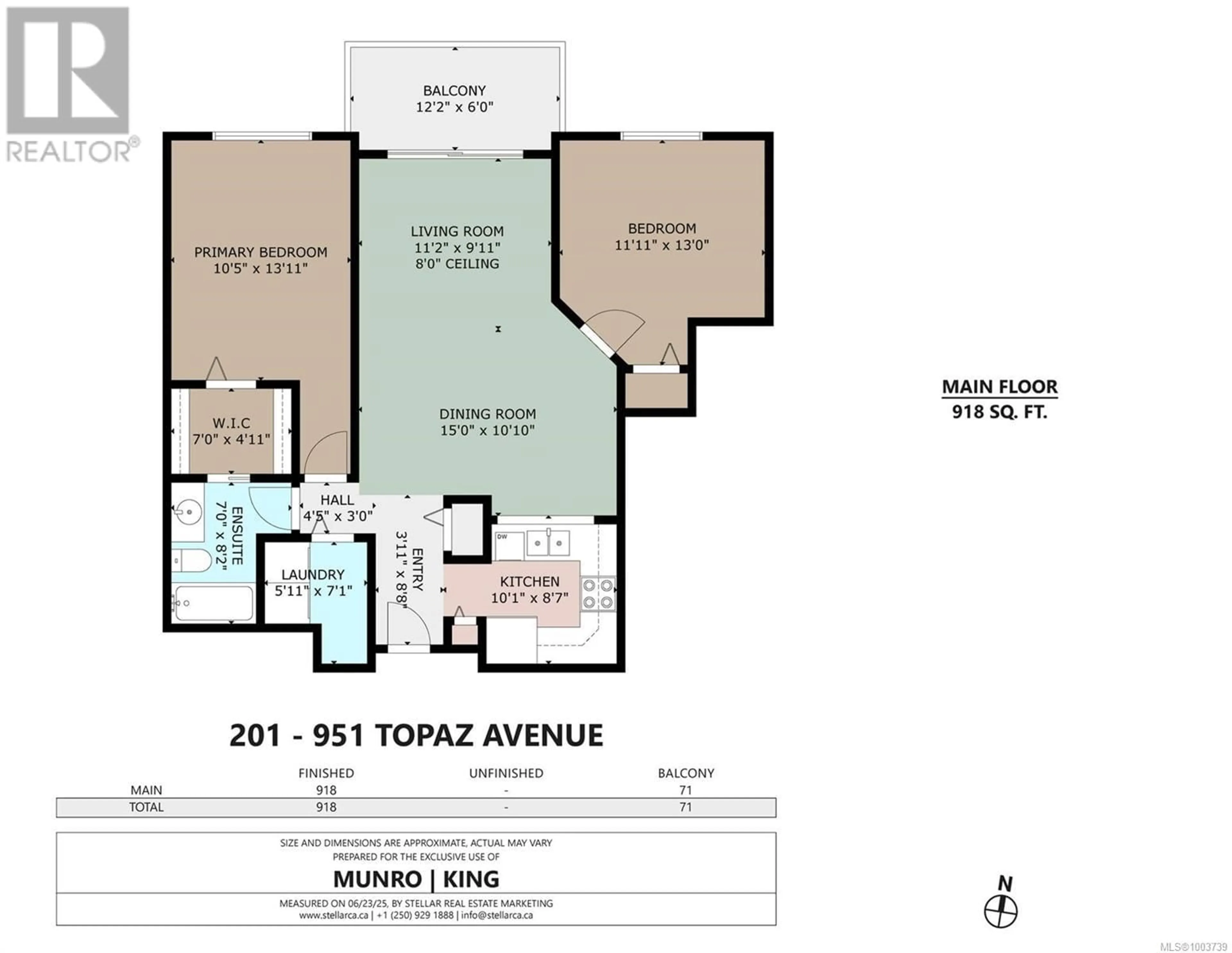 Floor plan for 201 - 951 TOPAZ AVENUE, Victoria British Columbia V8T2M2