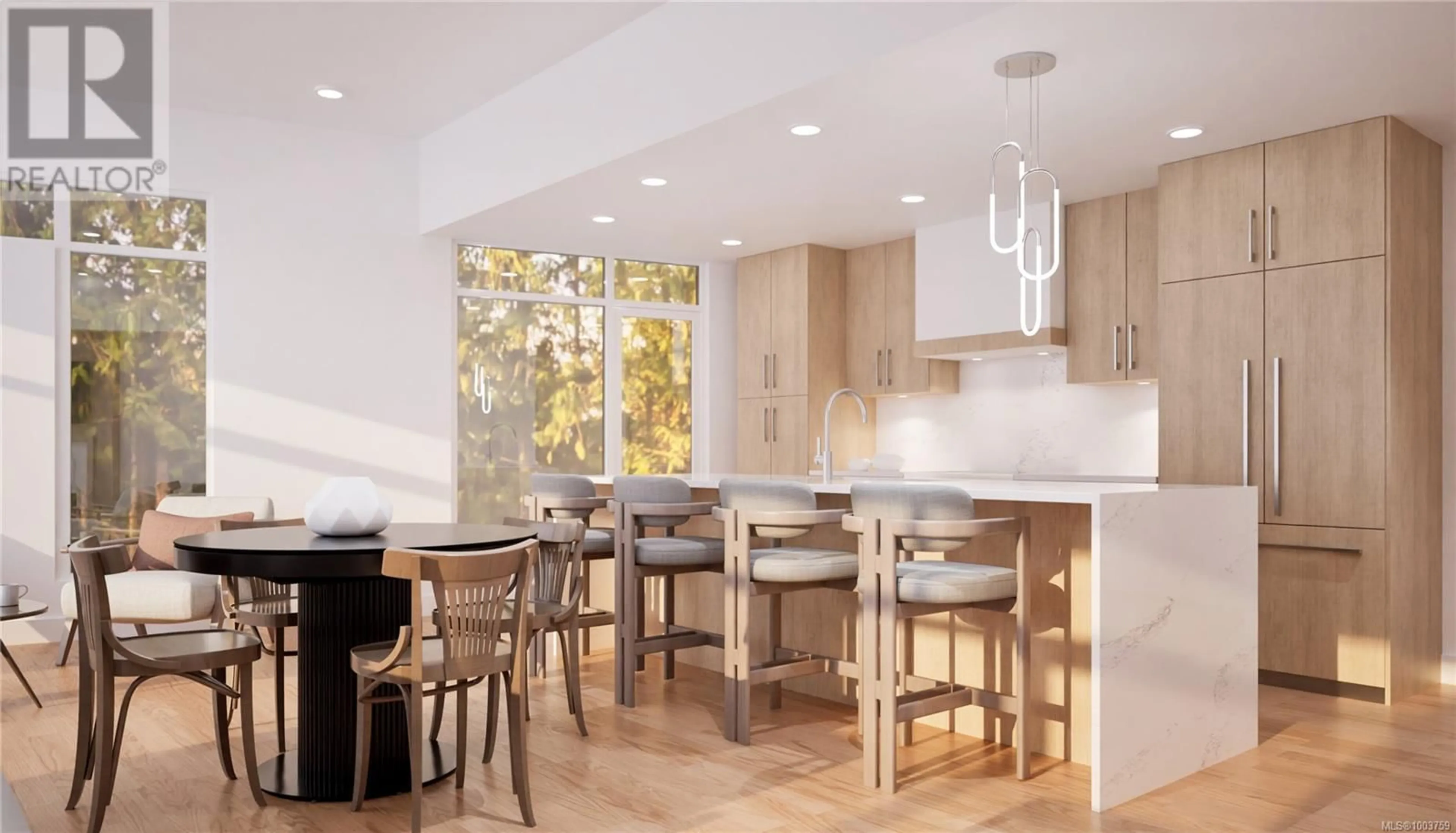 Open concept kitchen, wood/laminate floor for 302 - 5229 CORDOVA BAY ROAD, Saanich British Columbia V8Y2L1