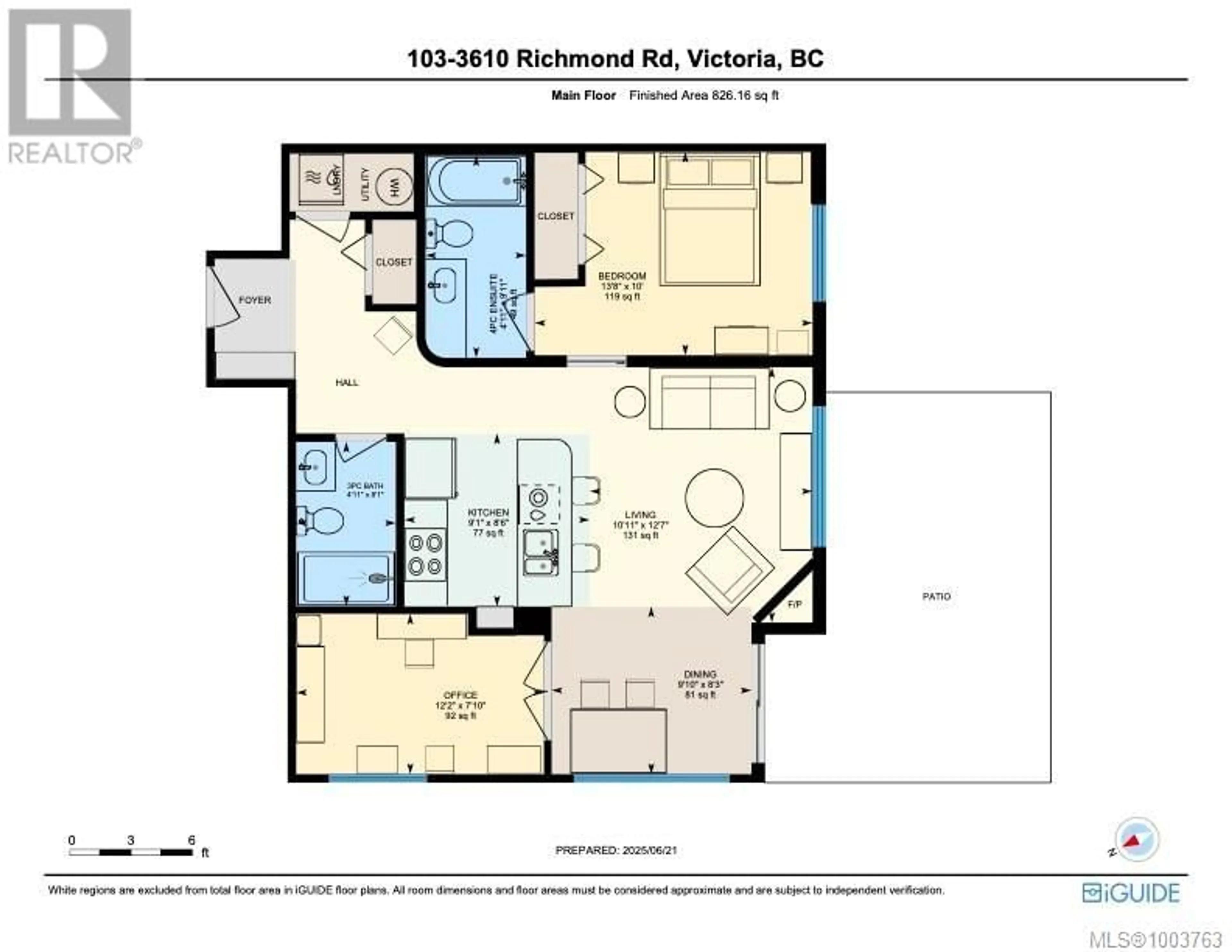 Floor plan for 103 - 3610 RICHMOND ROAD, Saanich British Columbia V8P4R5