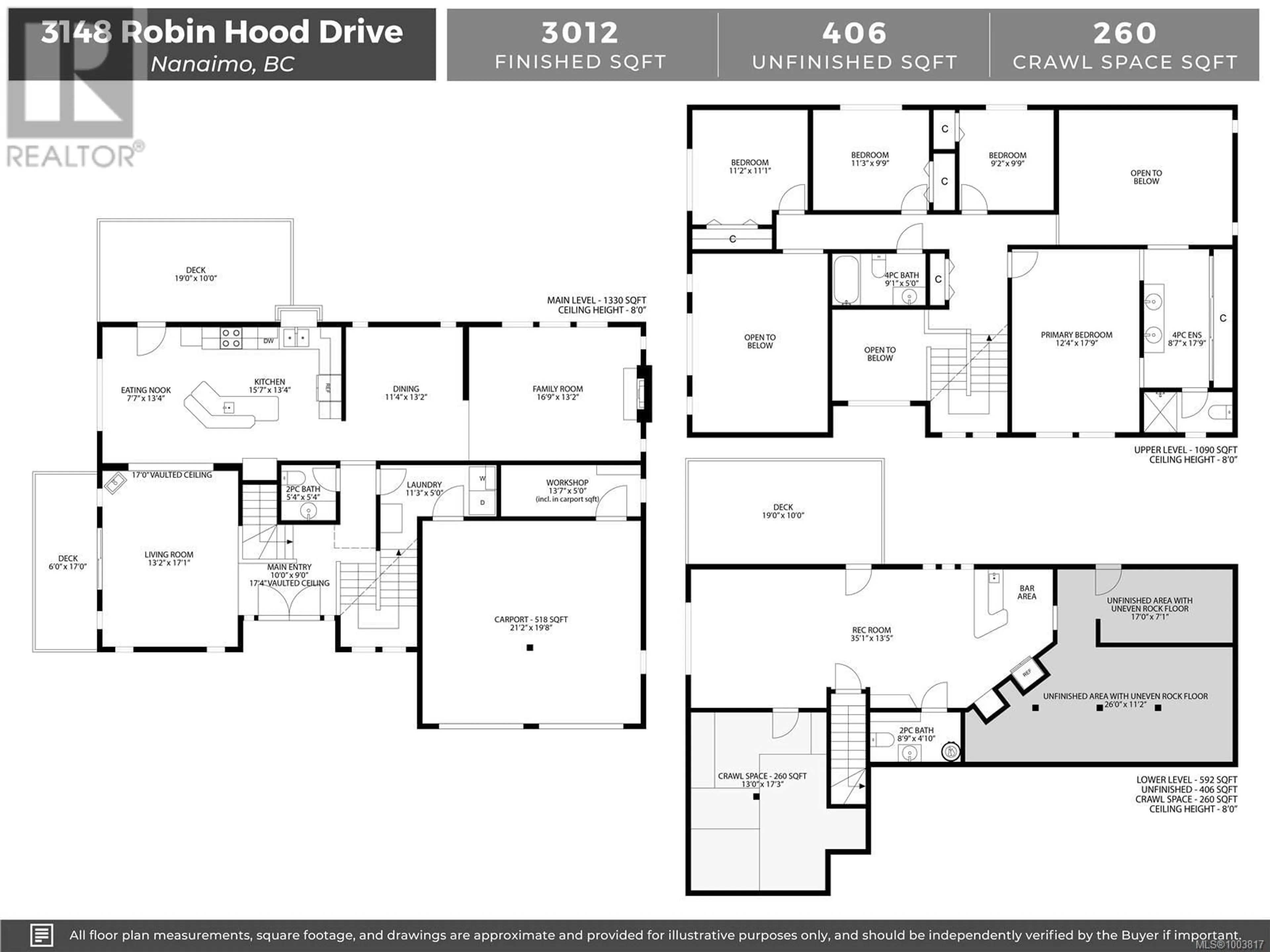 Floor plan for 3148 ROBIN HOOD DRIVE, Nanaimo British Columbia V9T1P1