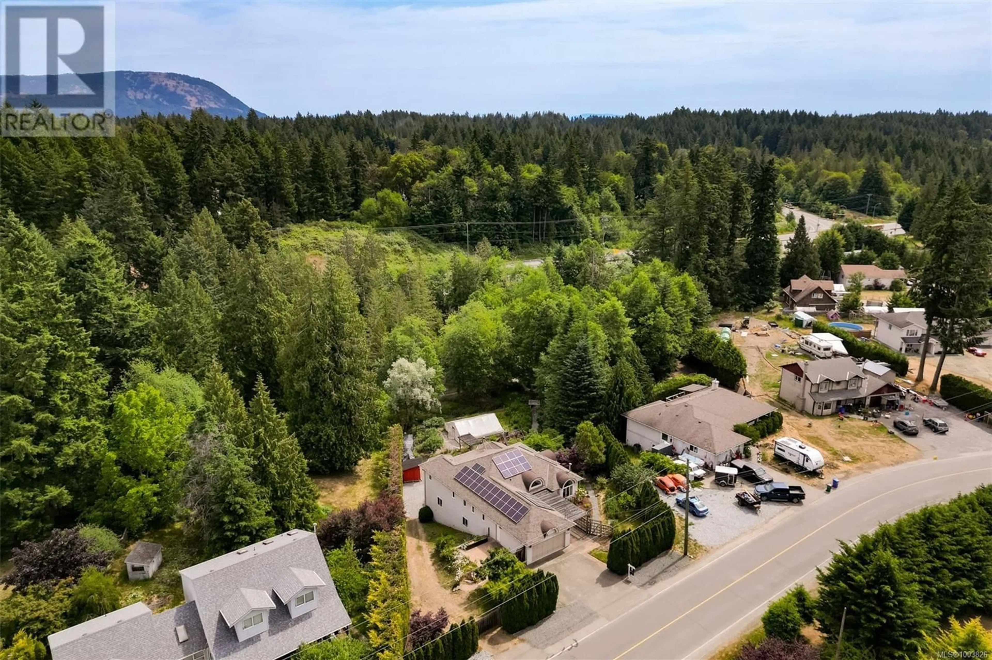 A pic from outside/outdoor area/front of a property/back of a property/a pic from drone, mountain view for 3529 DOUGAN DRIVE, Cobble Hill British Columbia V8H0H4