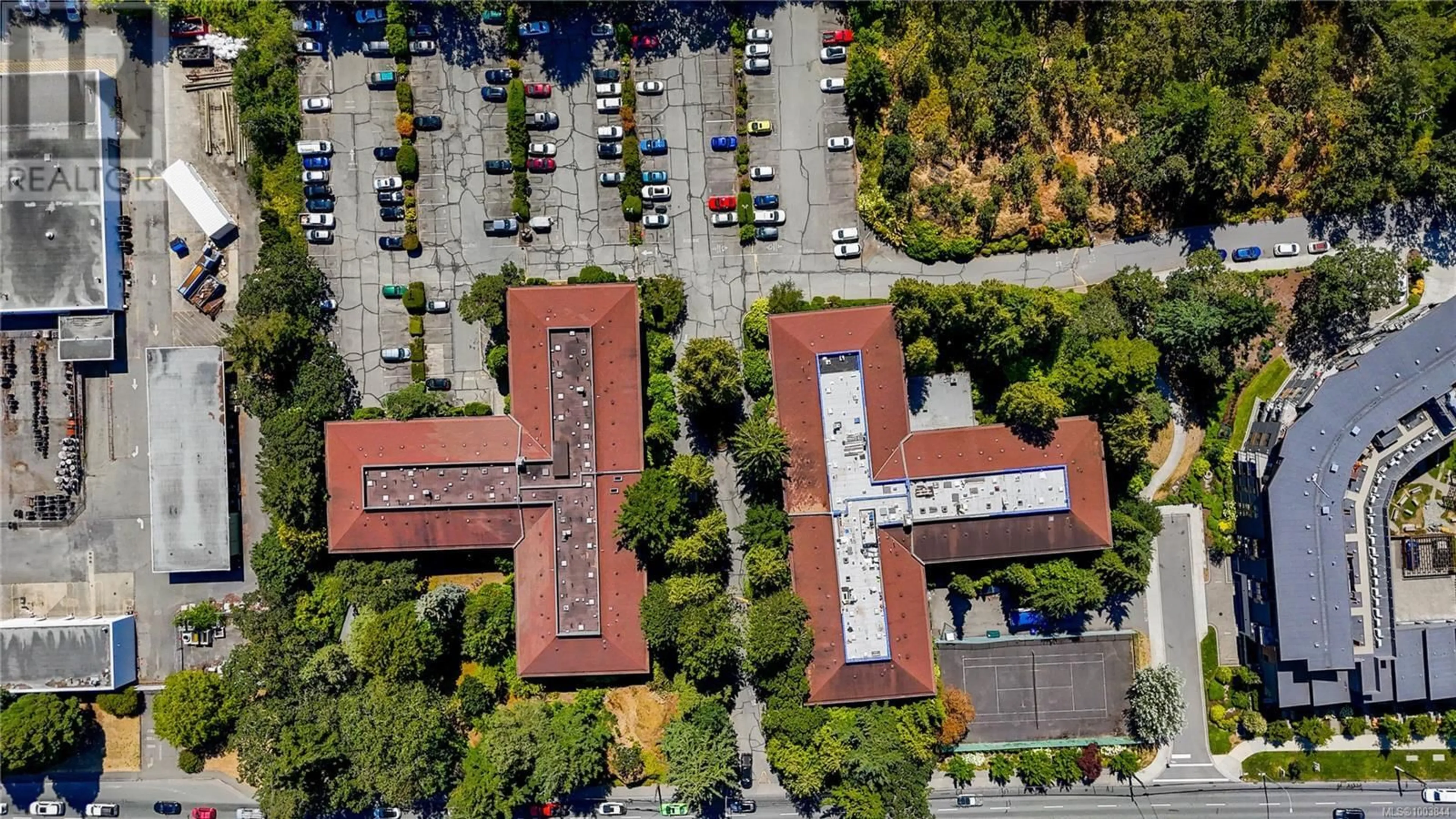 A pic from outside/outdoor area/front of a property/back of a property/a pic from drone, street for 308 - 1009 MCKENZIE AVENUE, Saanich British Columbia V8X4B1