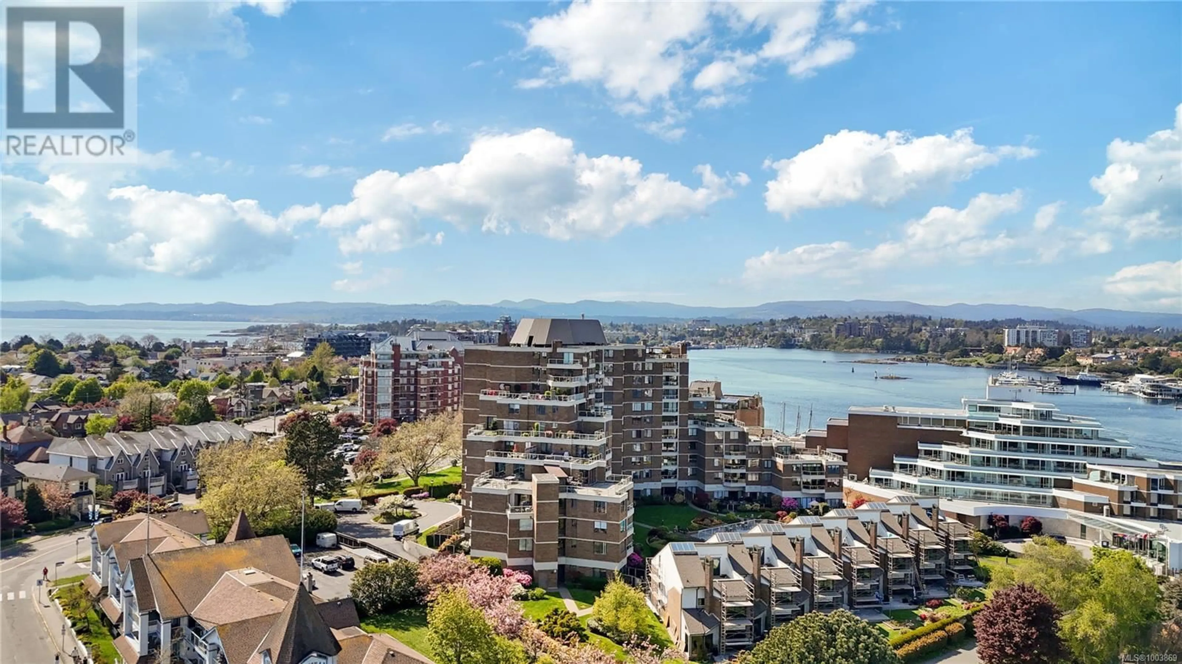 A pic from outside/outdoor area/front of a property/back of a property/a pic from drone, water/lake/river/ocean view for 905 - 225 BELLEVILLE STREET, Victoria British Columbia V8V4T9