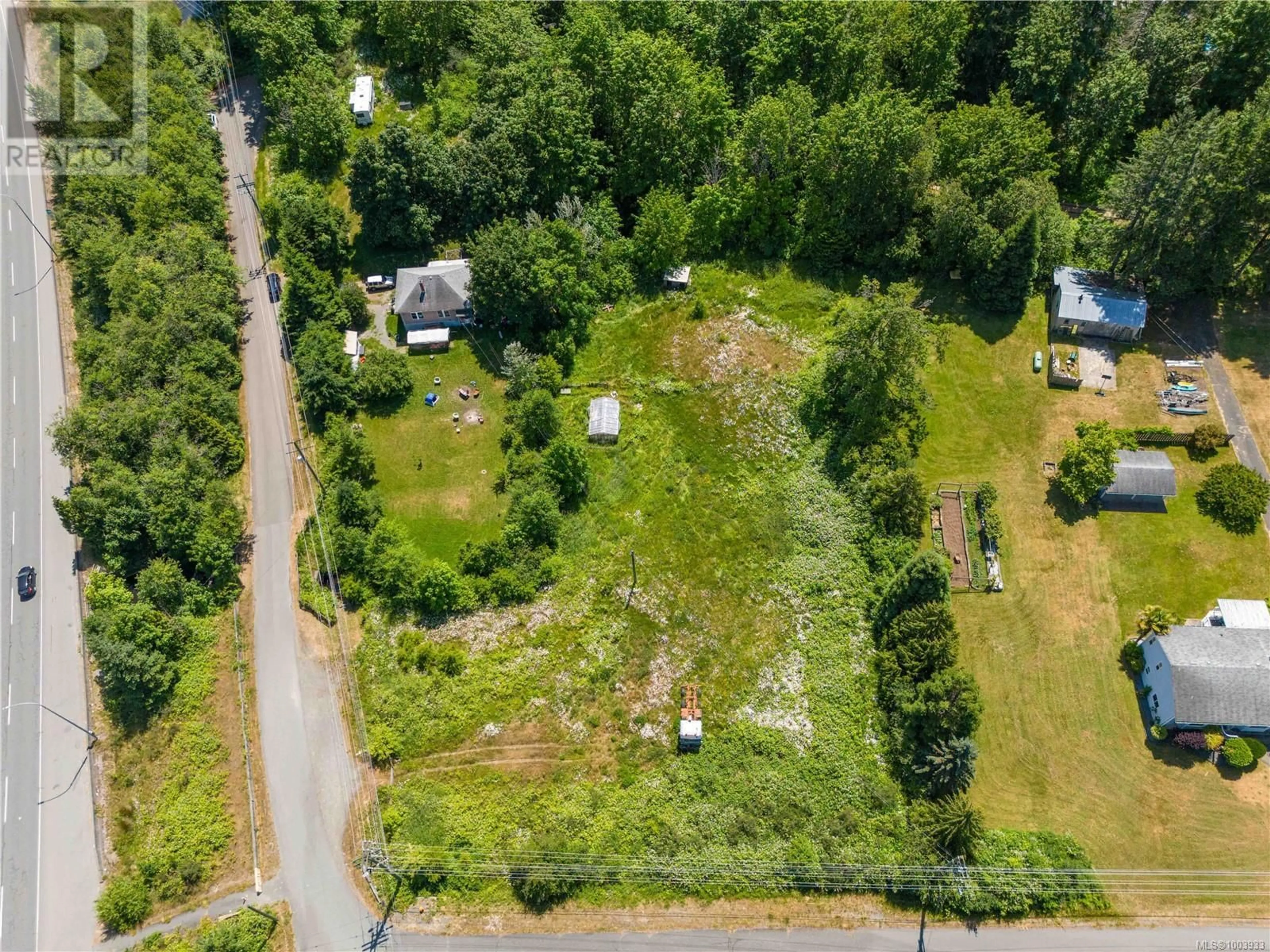 A pic from outside/outdoor area/front of a property/back of a property/a pic from drone, forest/trees view for 1551 FRAMES ROAD, Nanaimo British Columbia V9R6R3
