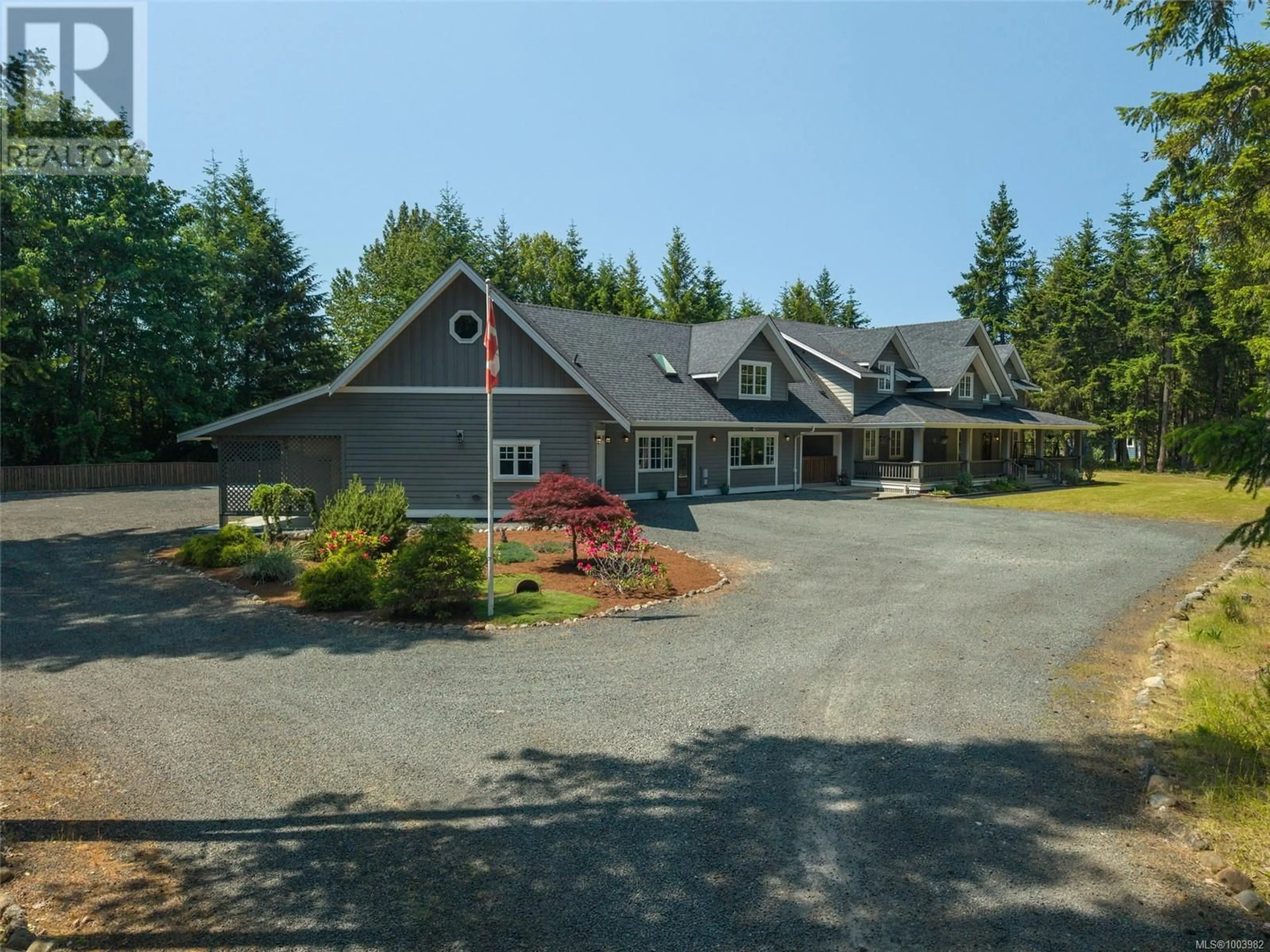 A pic from outside/outdoor area/front of a property/back of a property/a pic from drone, mountain view for 2200 HONEY WULFF CLOSE, Nanoose Bay British Columbia V9P9L6