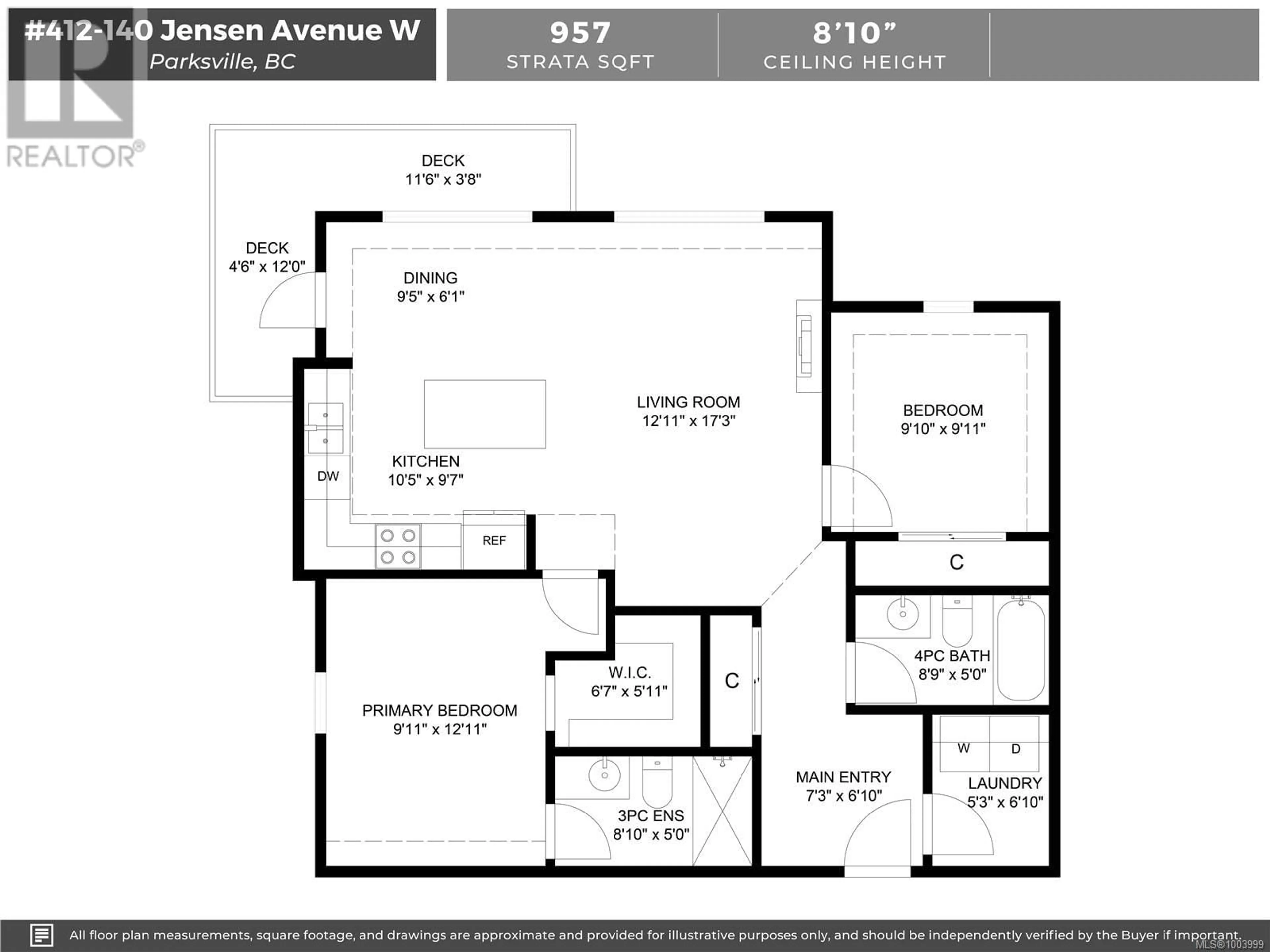 Floor plan for 412 - 140 JENSEN AVENUE, Parksville British Columbia V9P0H7
