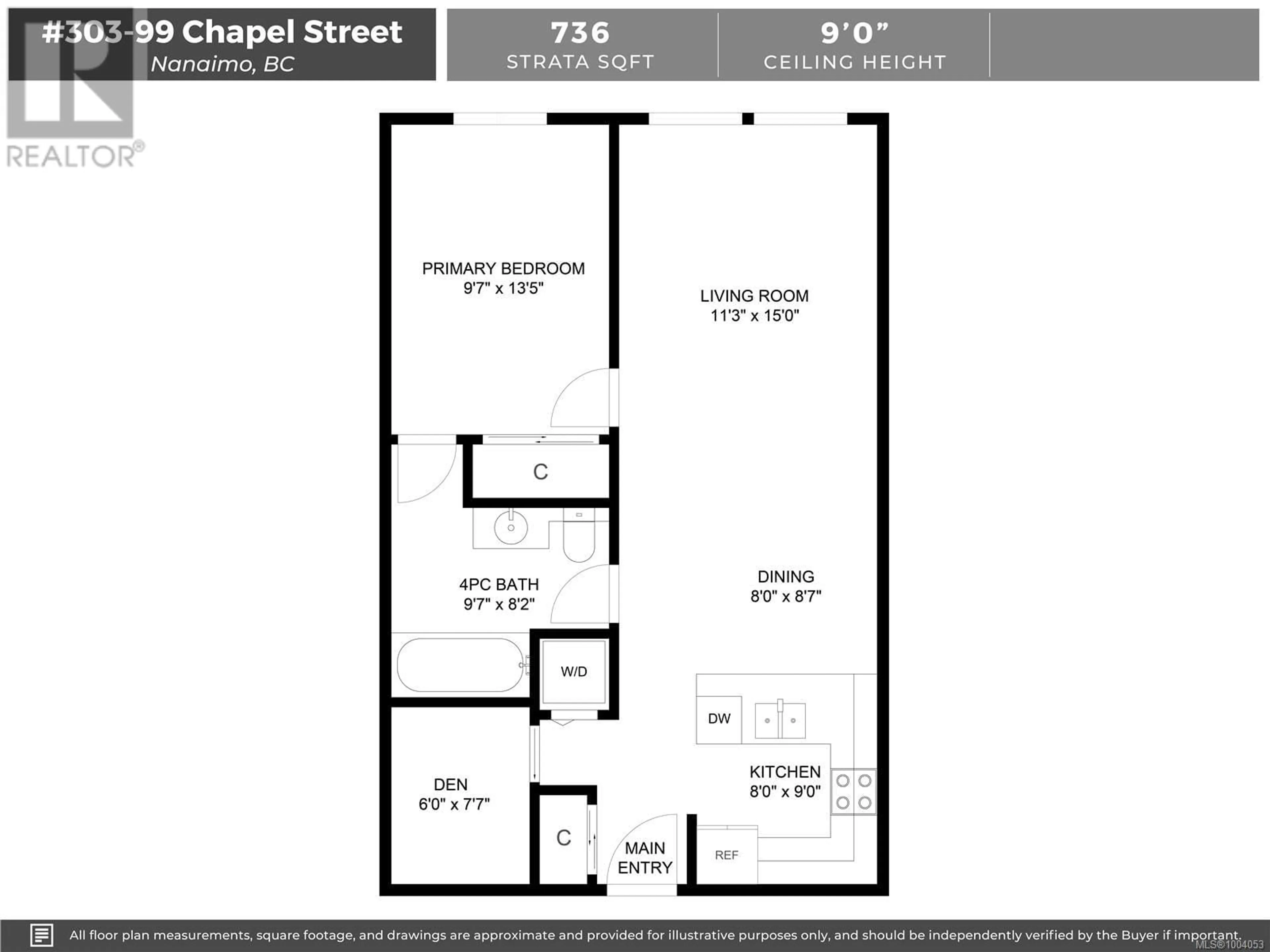 Floor plan for 303 - 99 CHAPEL STREET, Nanaimo British Columbia V9R5H3