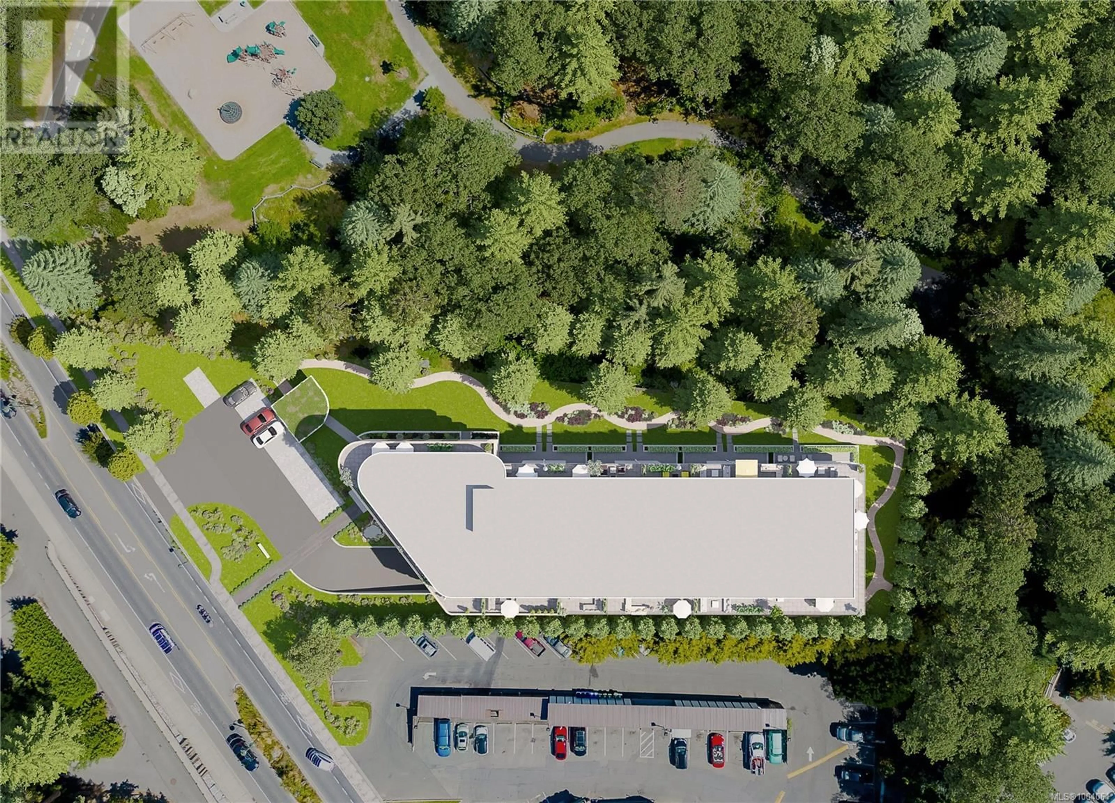 A pic from outside/outdoor area/front of a property/back of a property/a pic from drone, street for 101 - 167 ISLAND HIGHWAY, View Royal British Columbia V9B1G1