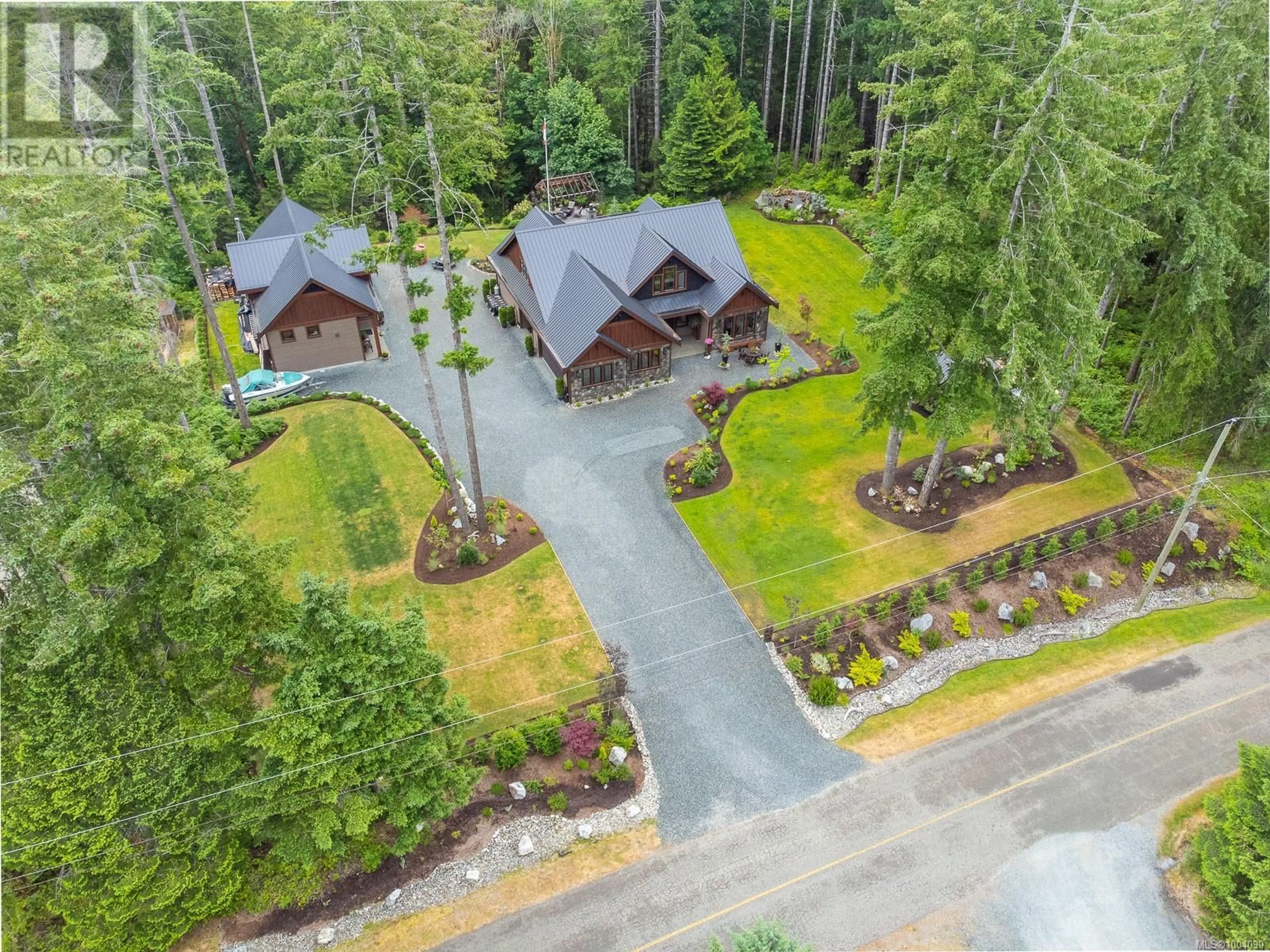 A pic from outside/outdoor area/front of a property/back of a property/a pic from drone, forest/trees view for 5625 WILLOW ROAD, Port Alberni British Columbia V9Y8V4