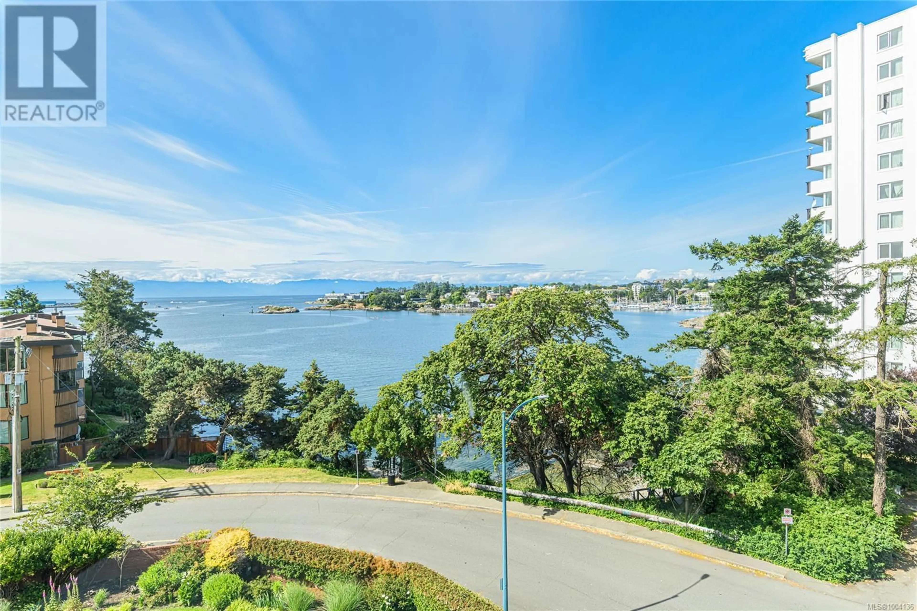 A pic from outside/outdoor area/front of a property/back of a property/a pic from drone, water/lake/river/ocean view for 505 - 325 MAITLAND STREET, Victoria British Columbia V9A7E9