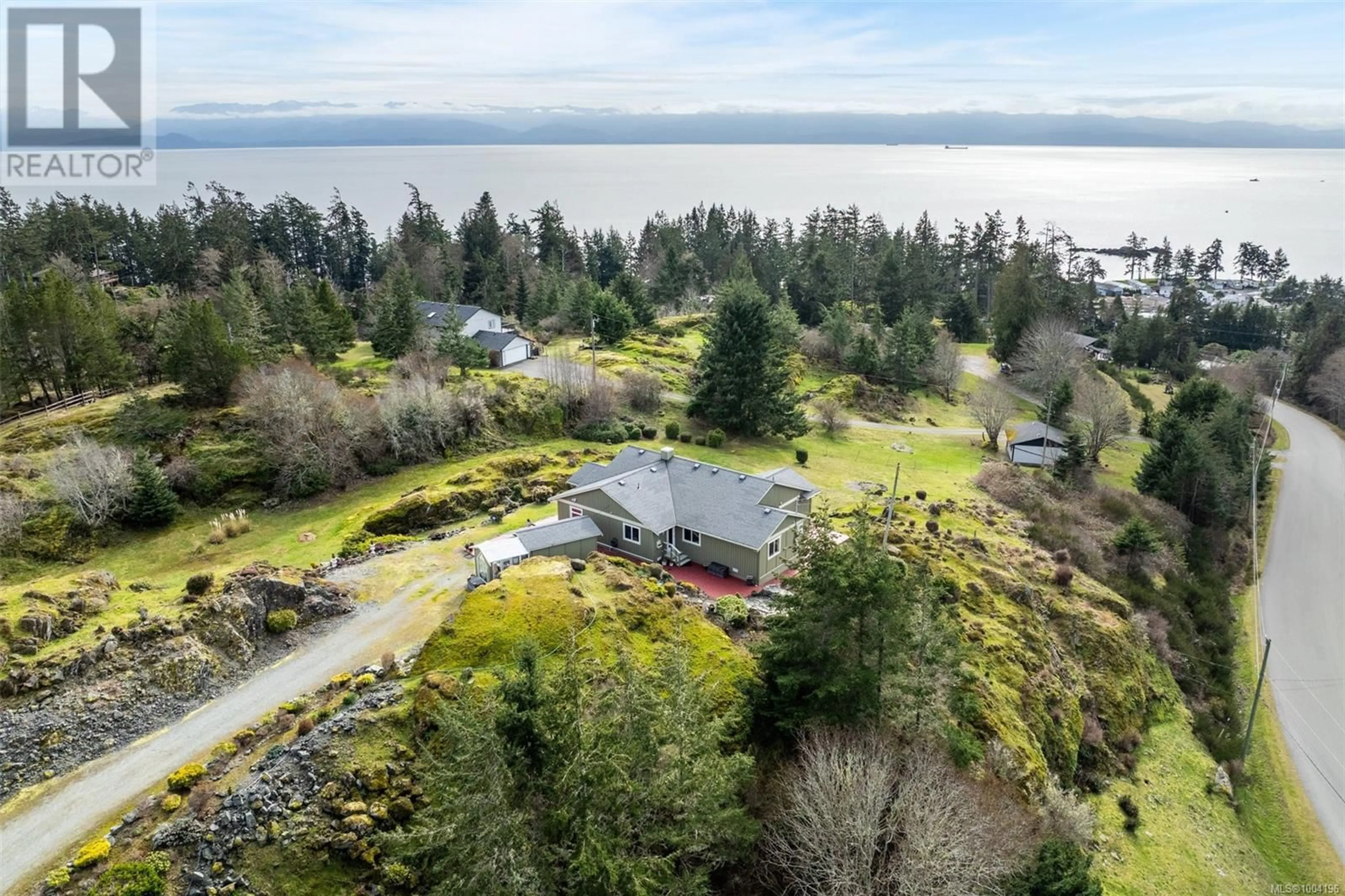A pic from outside/outdoor area/front of a property/back of a property/a pic from drone, water/lake/river/ocean view for 2243 CARPENTER ROAD, Sooke British Columbia V9Z0R1