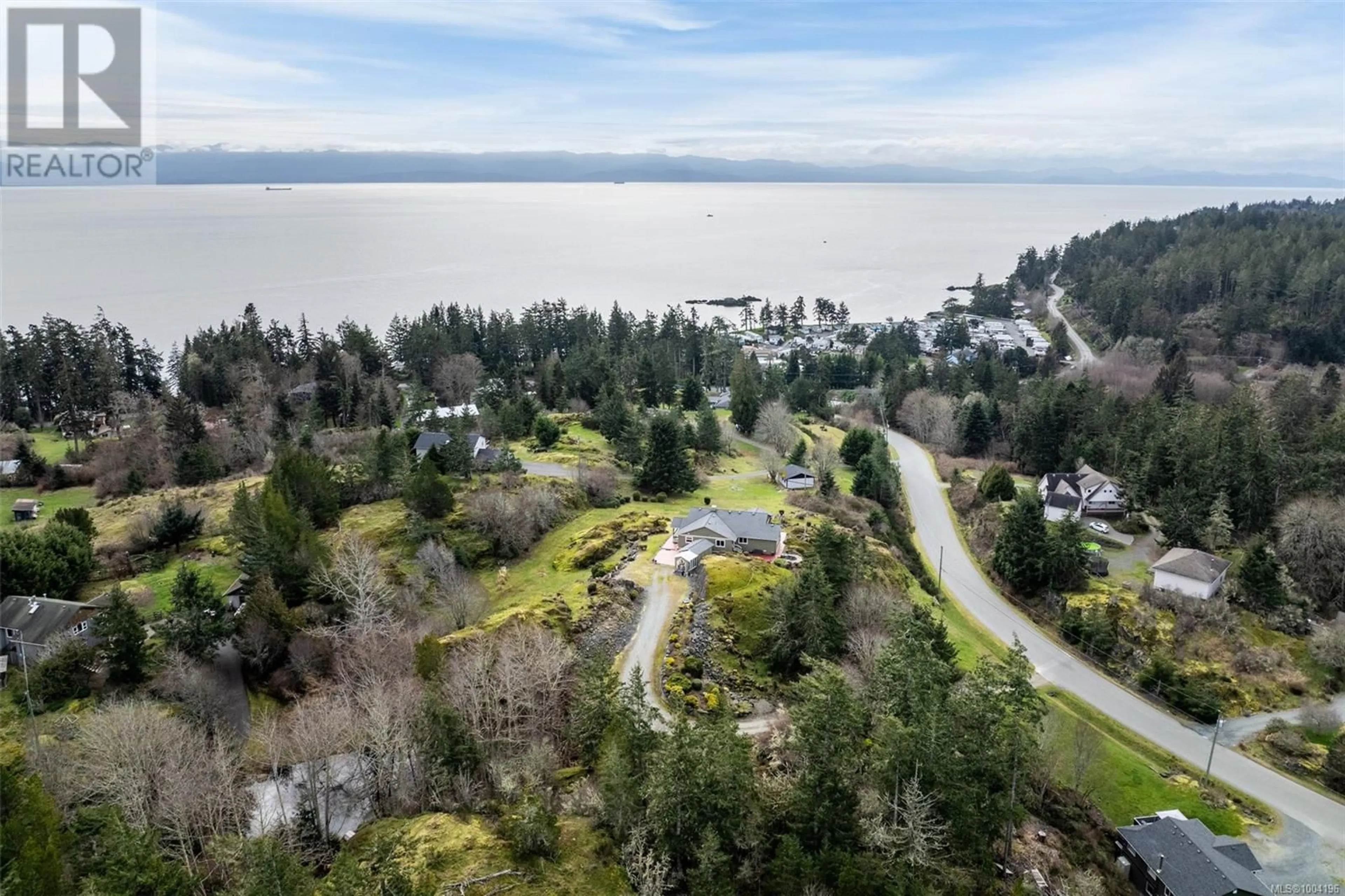 A pic from outside/outdoor area/front of a property/back of a property/a pic from drone, water/lake/river/ocean view for 2243 CARPENTER ROAD, Sooke British Columbia V9Z0R1