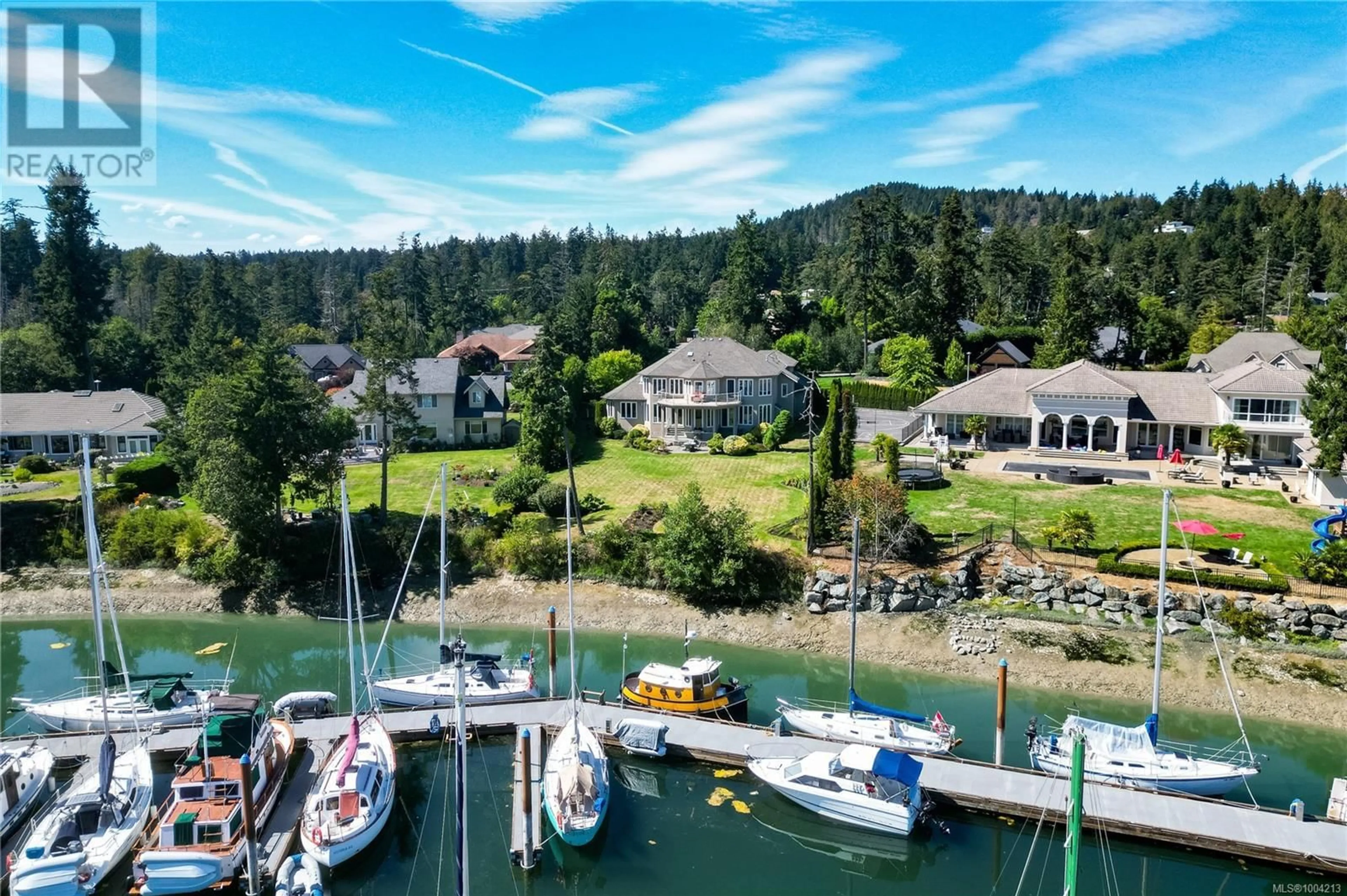 A pic from outside/outdoor area/front of a property/back of a property/a pic from drone, water/lake/river/ocean view for 1867 MARINA WAY, North Saanich British Columbia V8L6B3