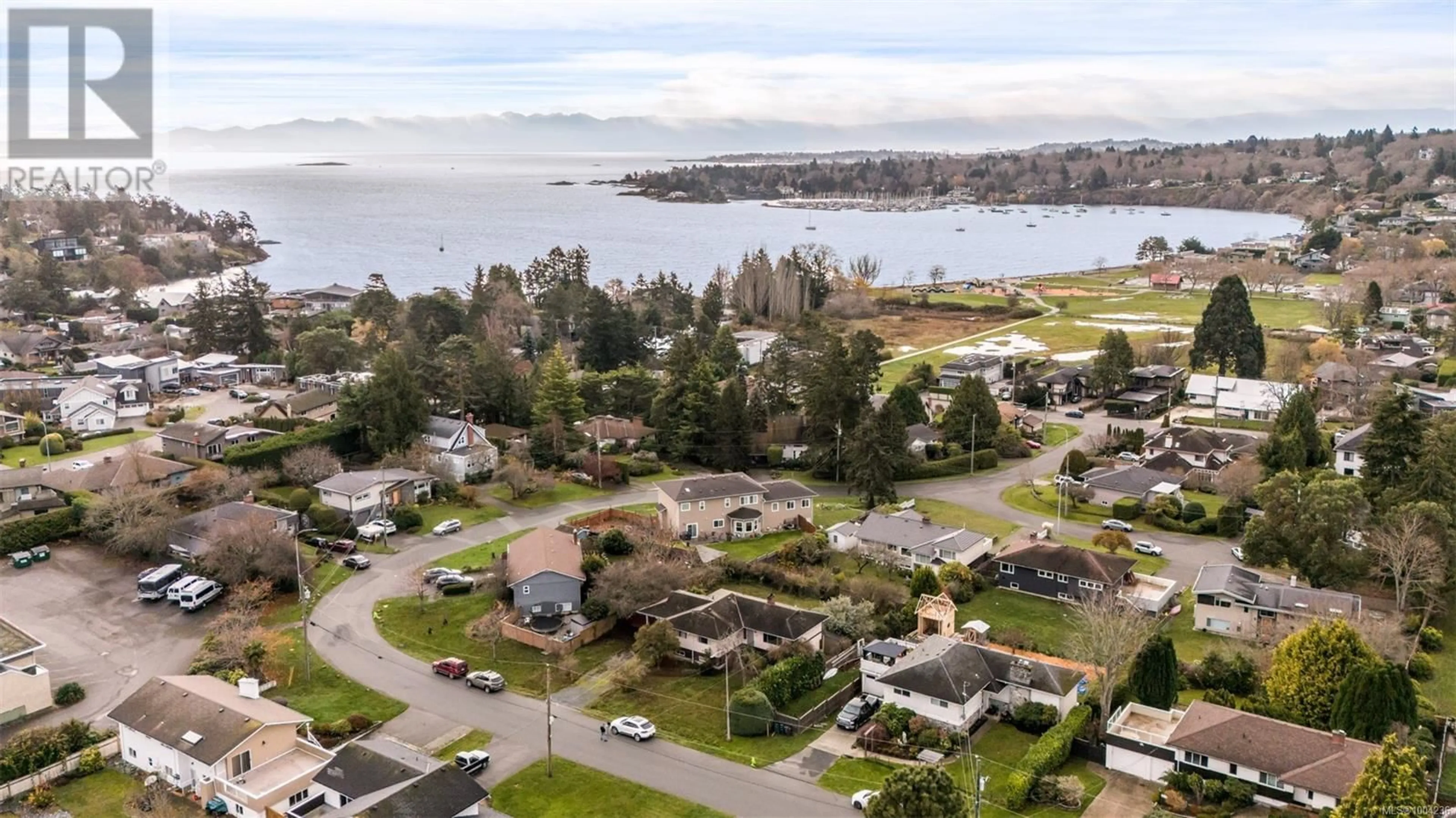 A pic from outside/outdoor area/front of a property/back of a property/a pic from drone, water/lake/river/ocean view for 3950 CHERRILEE CRESCENT, Saanich British Columbia V8N1R9