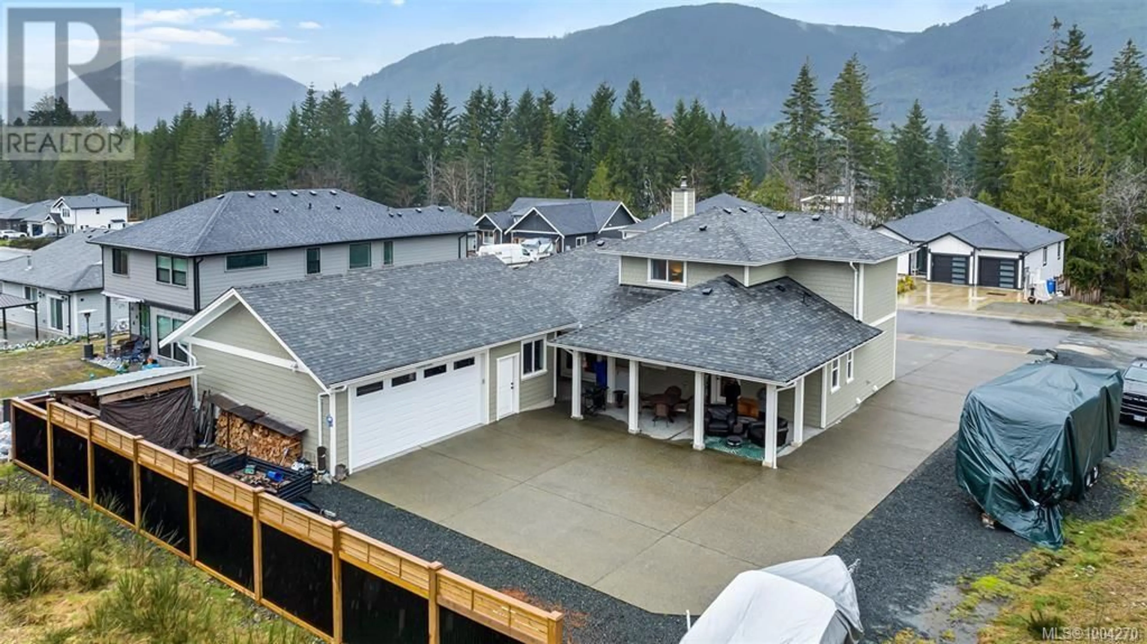 A pic from outside/outdoor area/front of a property/back of a property/a pic from drone, mountain view for 168 EDGEWOOD DRIVE, Lake Cowichan British Columbia V0R2G0