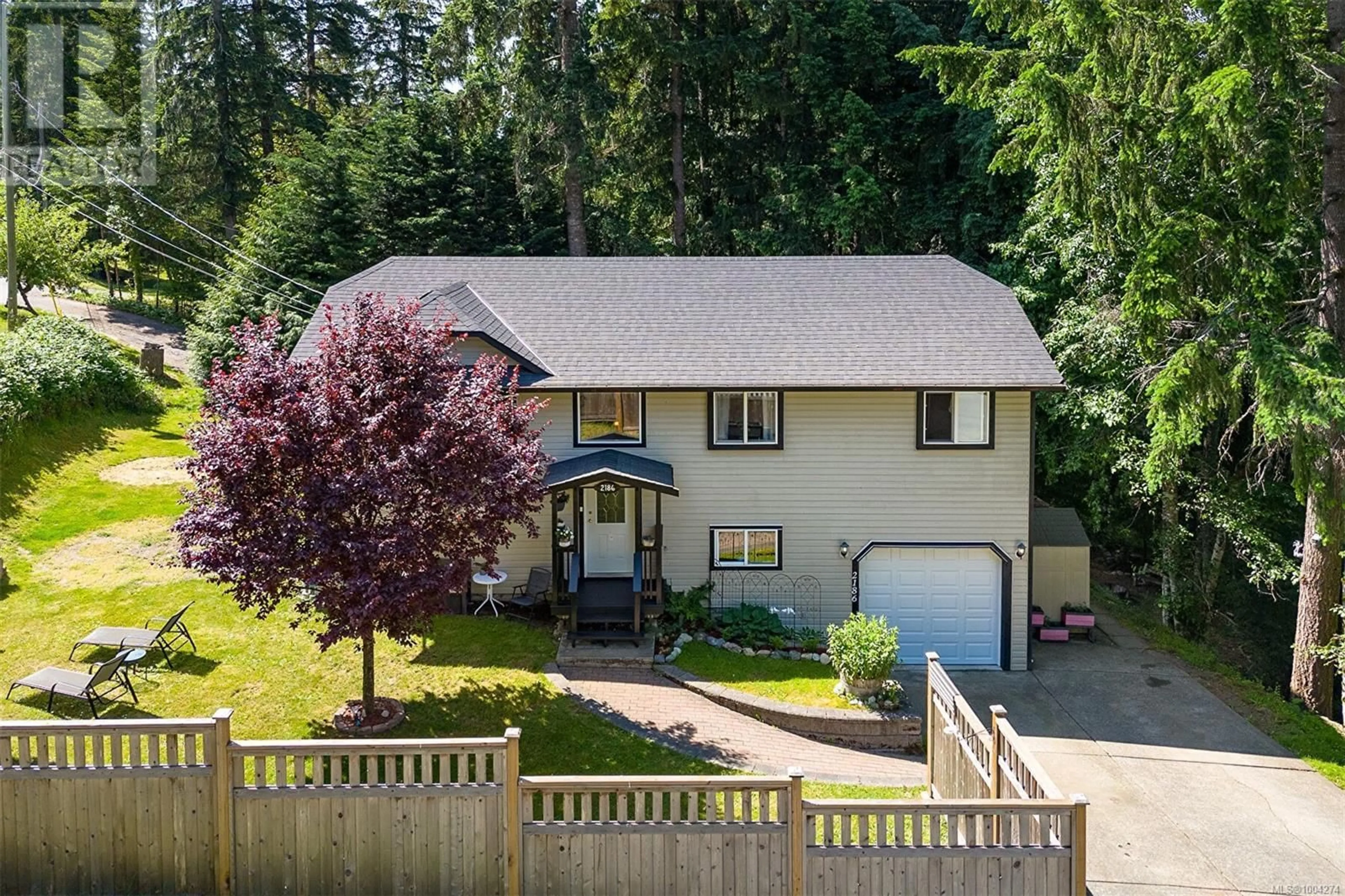 A pic from outside/outdoor area/front of a property/back of a property/a pic from drone, street for 2186 MCKEAN ROAD, Shawnigan Lake British Columbia V0R2W1