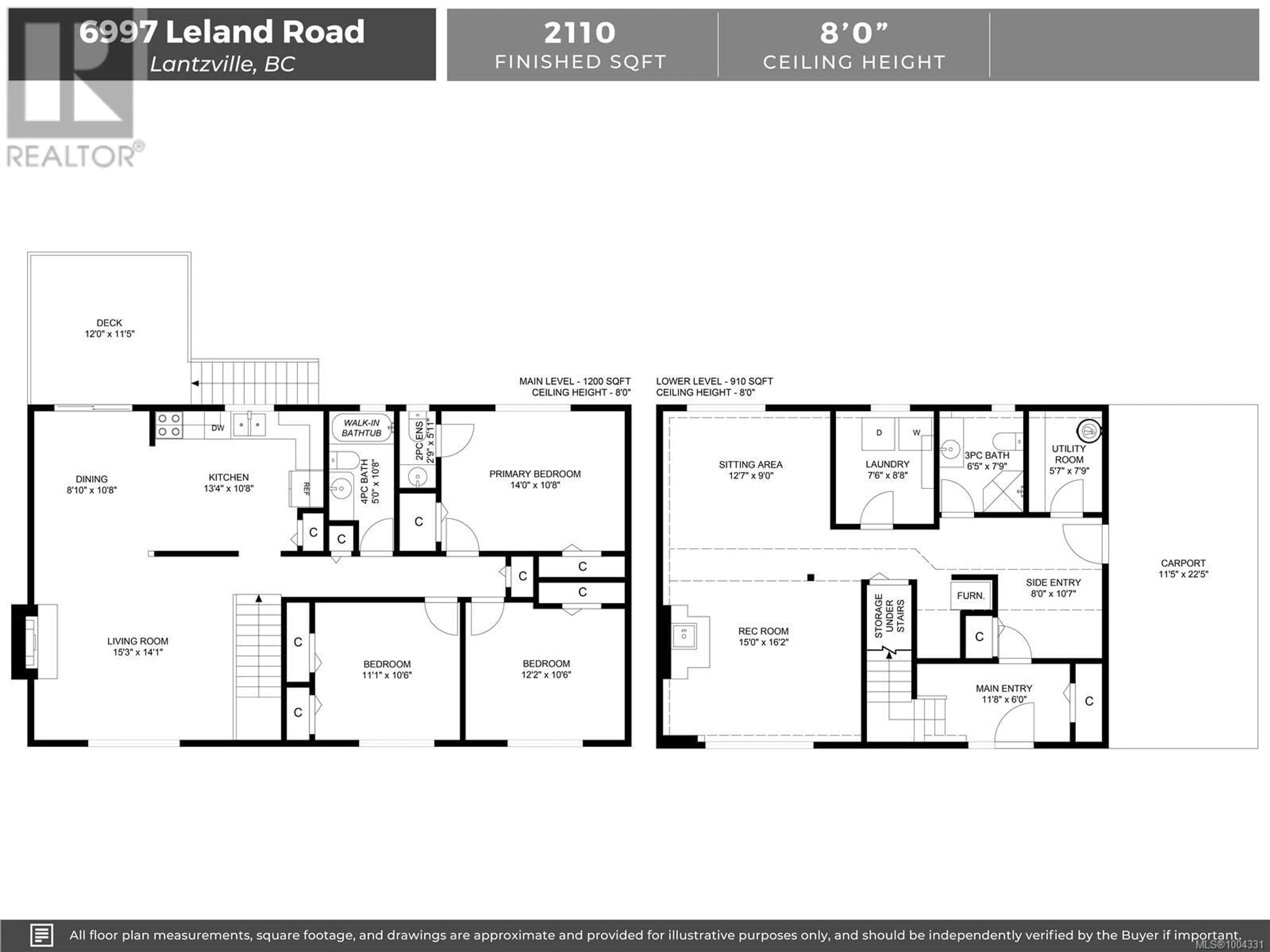 Floor plan for 6997 LELAND ROAD, Lantzville British Columbia V0R2H0