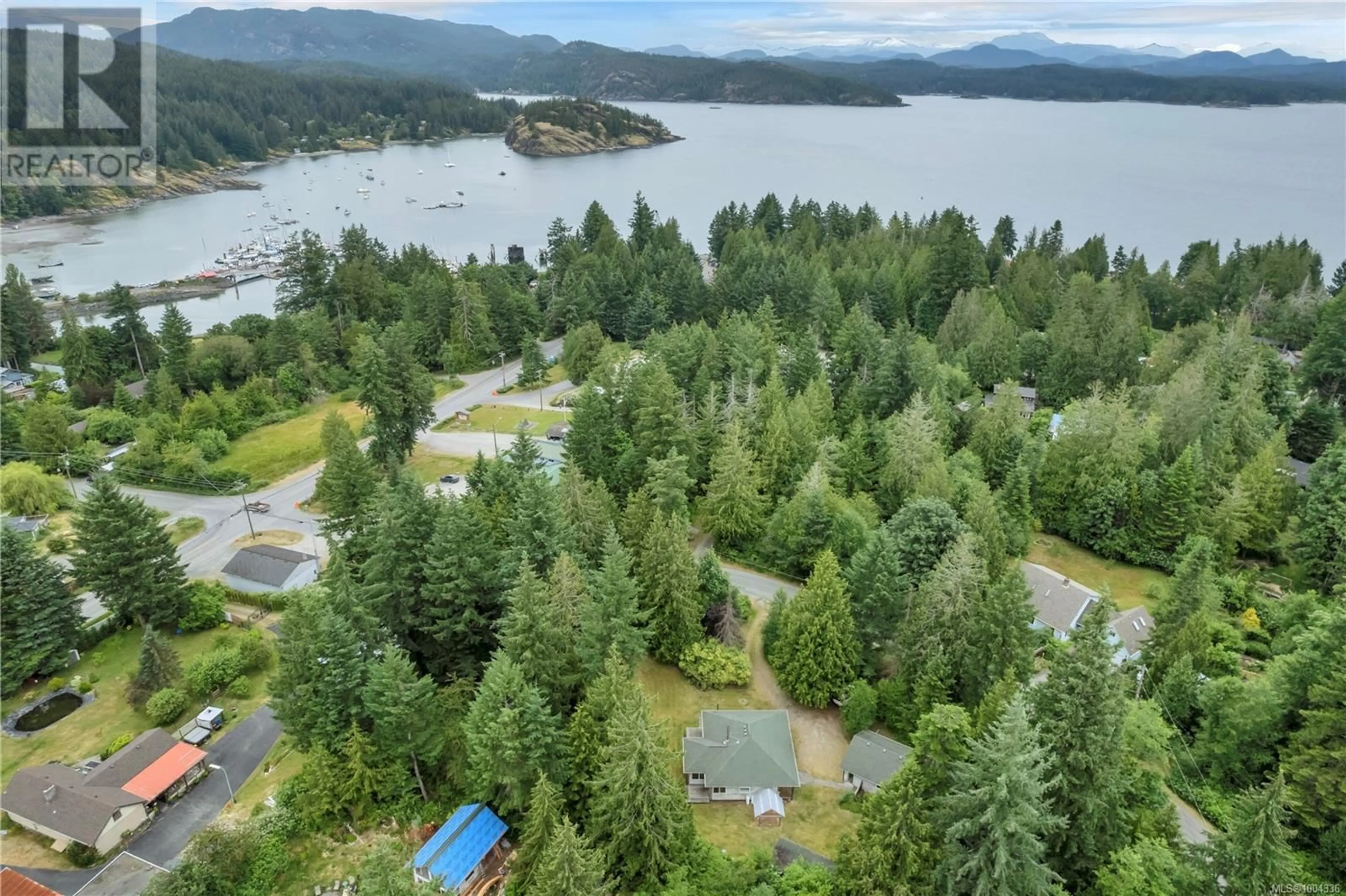A pic from outside/outdoor area/front of a property/back of a property/a pic from drone, water/lake/river/ocean view for 1531 SCHOONER ROAD, Quadra Island British Columbia V0P1H0