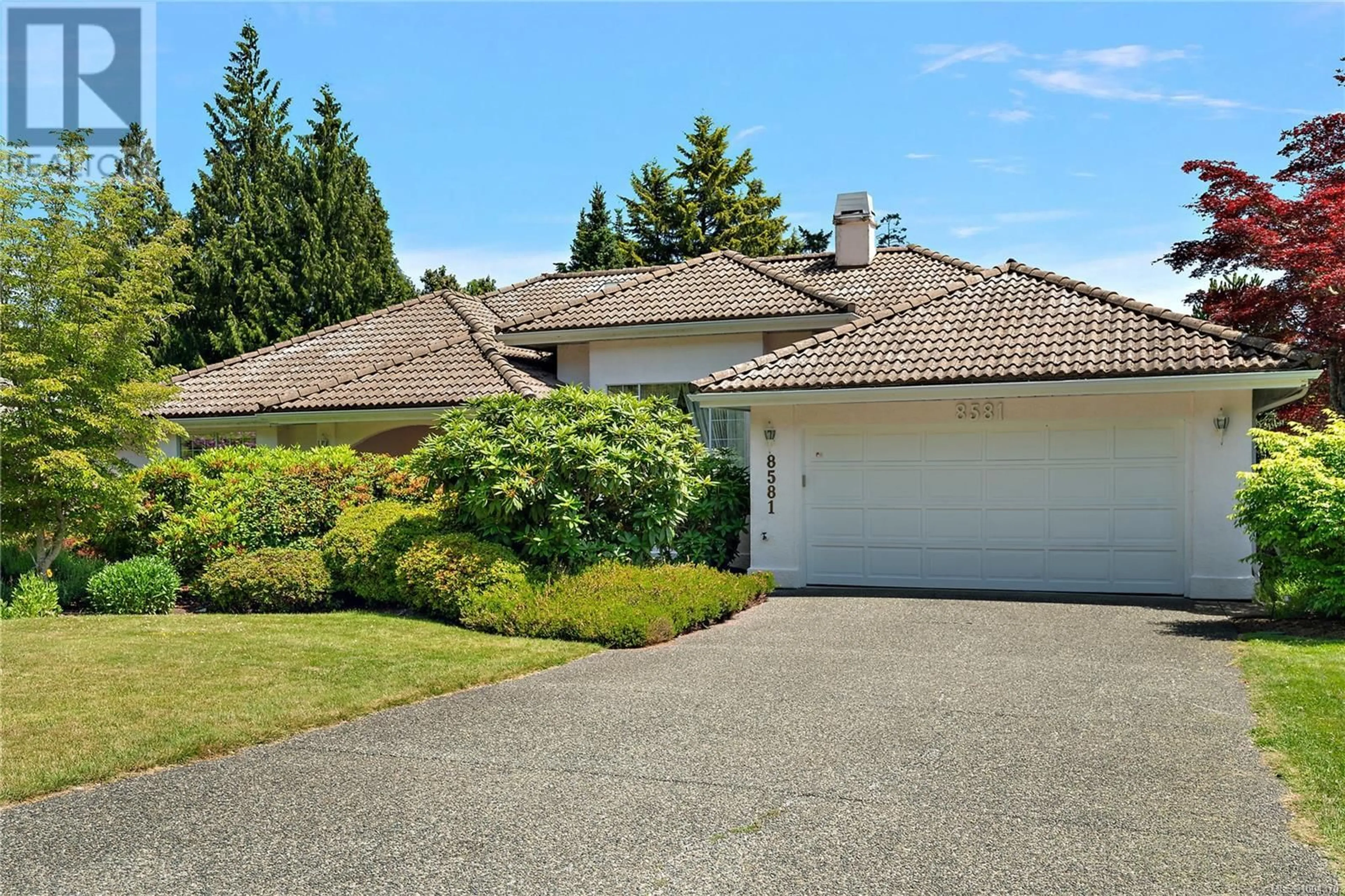 Home with vinyl exterior material, street for 8581 CATHEDRAL PLACE, North Saanich British Columbia V8L5E1