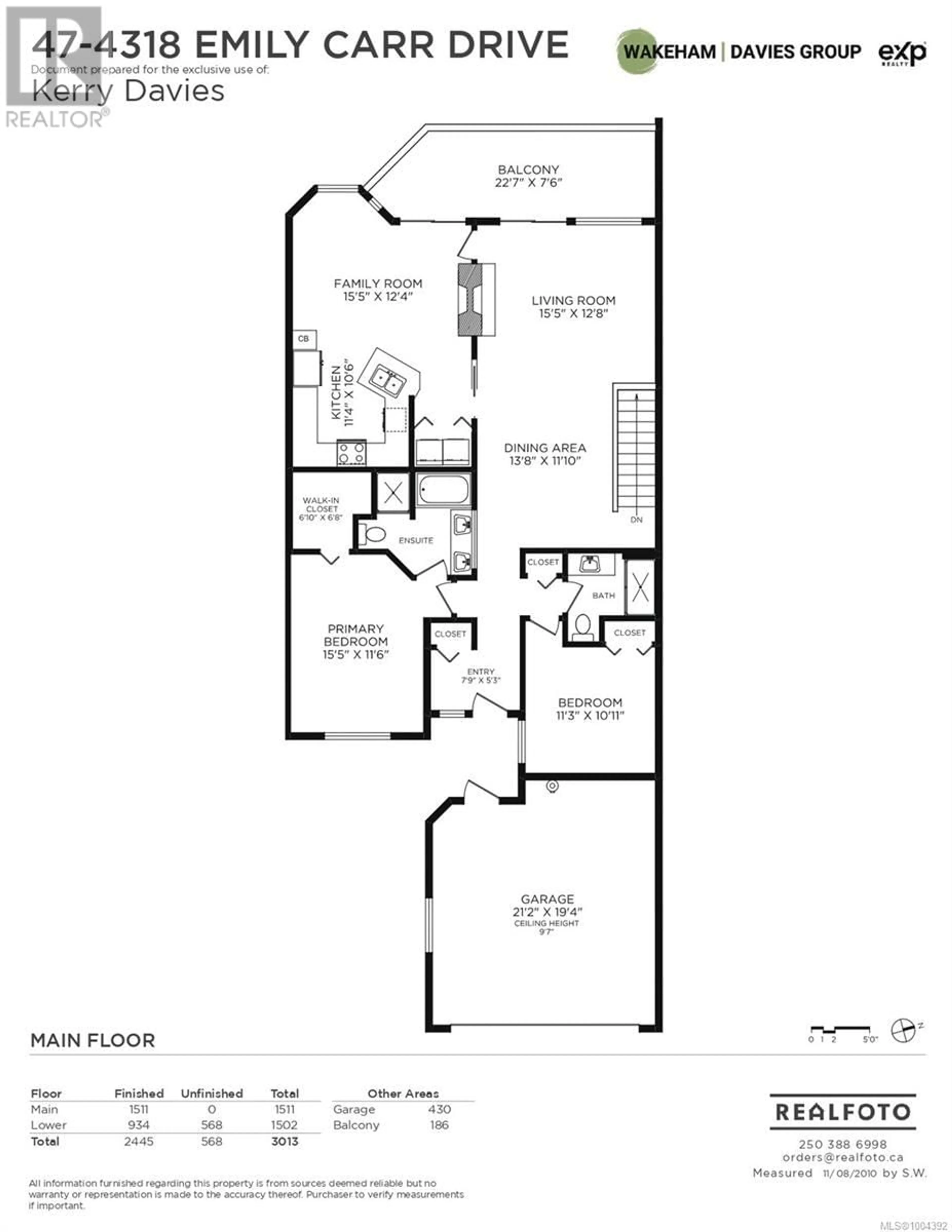 Floor plan for 47 - 4318 EMILY CARR DRIVE, Saanich British Columbia V8X5E7