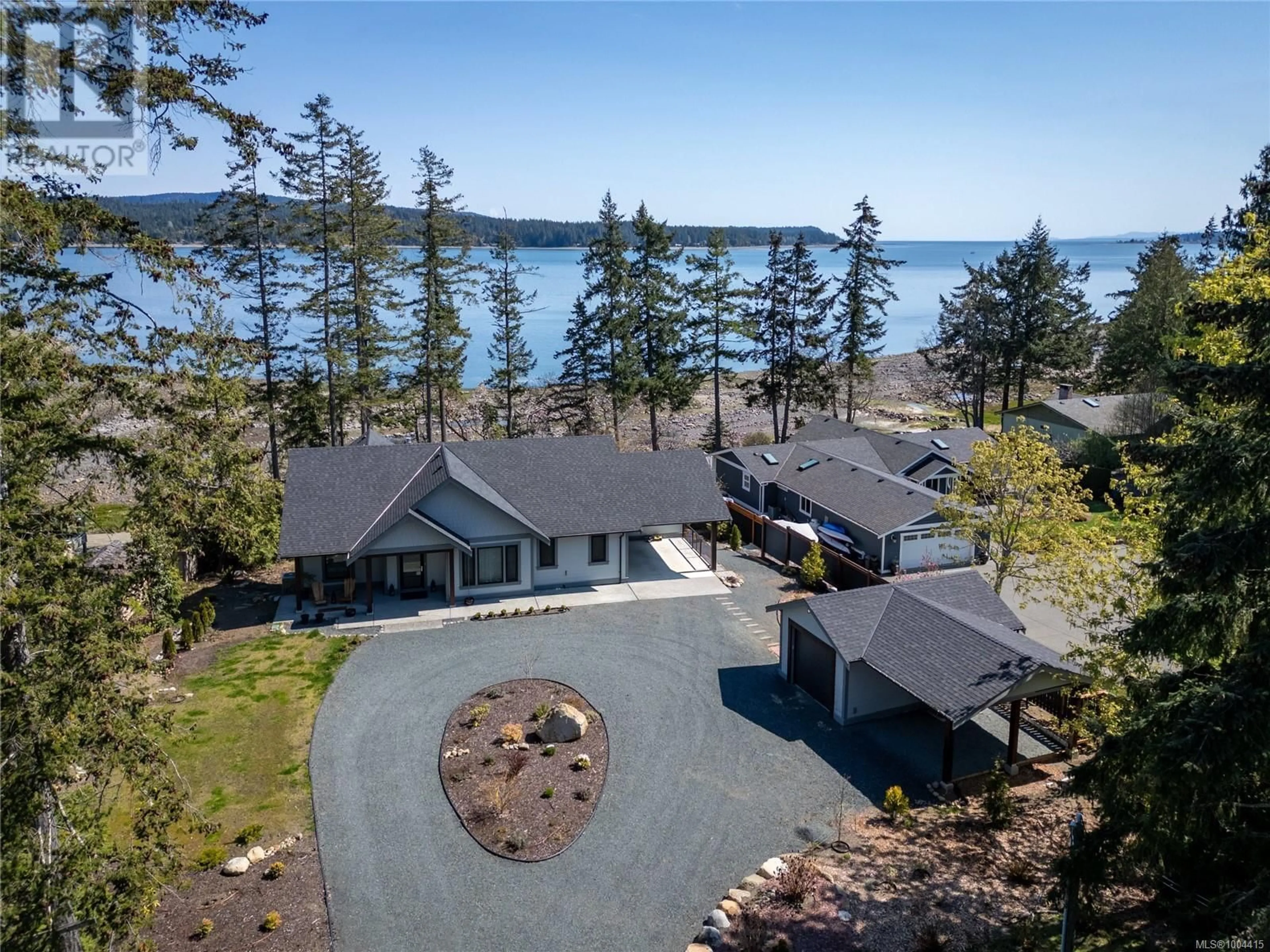 A pic from outside/outdoor area/front of a property/back of a property/a pic from drone, water/lake/river/ocean view for 176 BAYNES DRIVE, Fanny Bay British Columbia V0R1W0