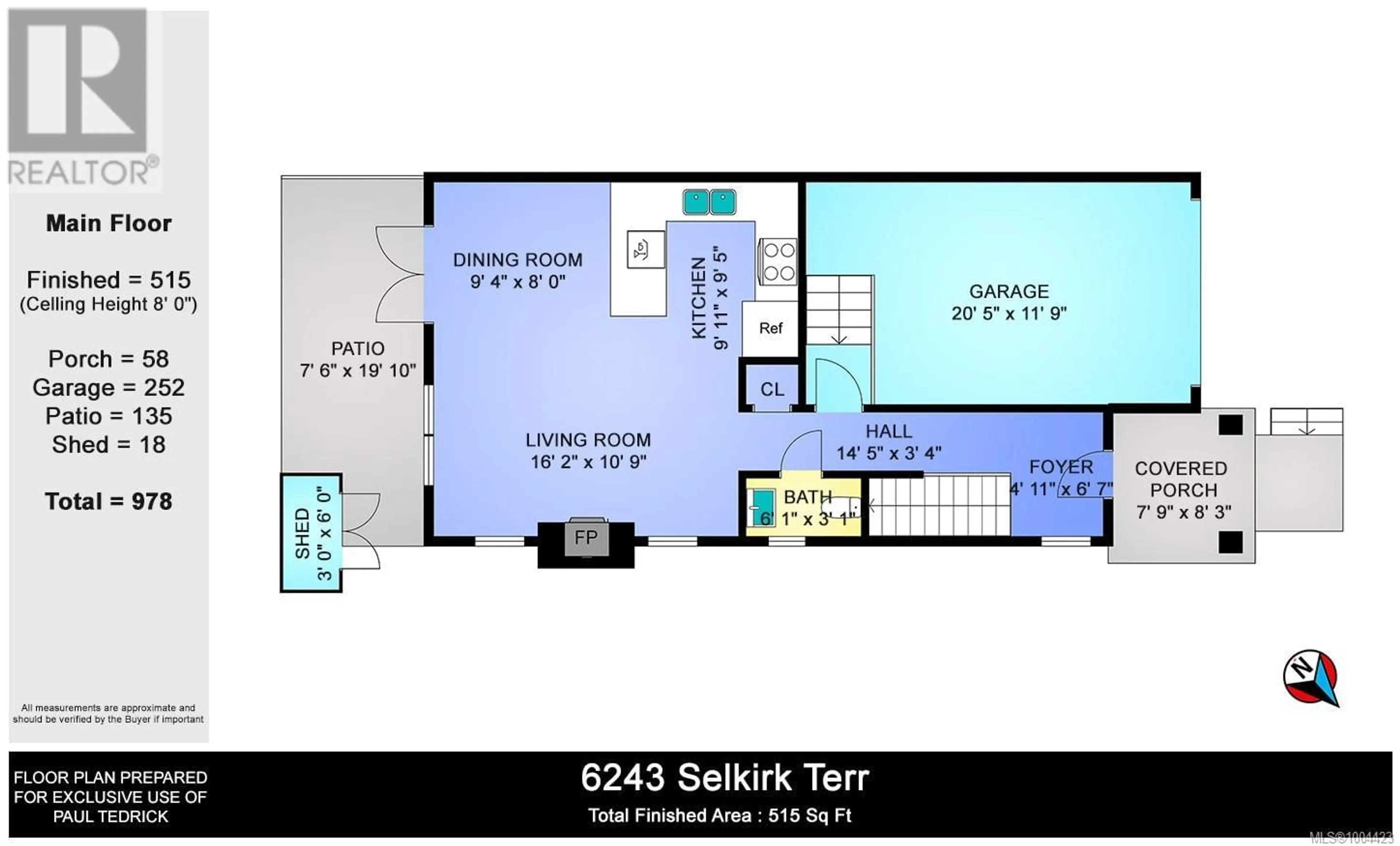Floor plan for 6243 SELKIRK TERRACE, Duncan British Columbia V9L0A6