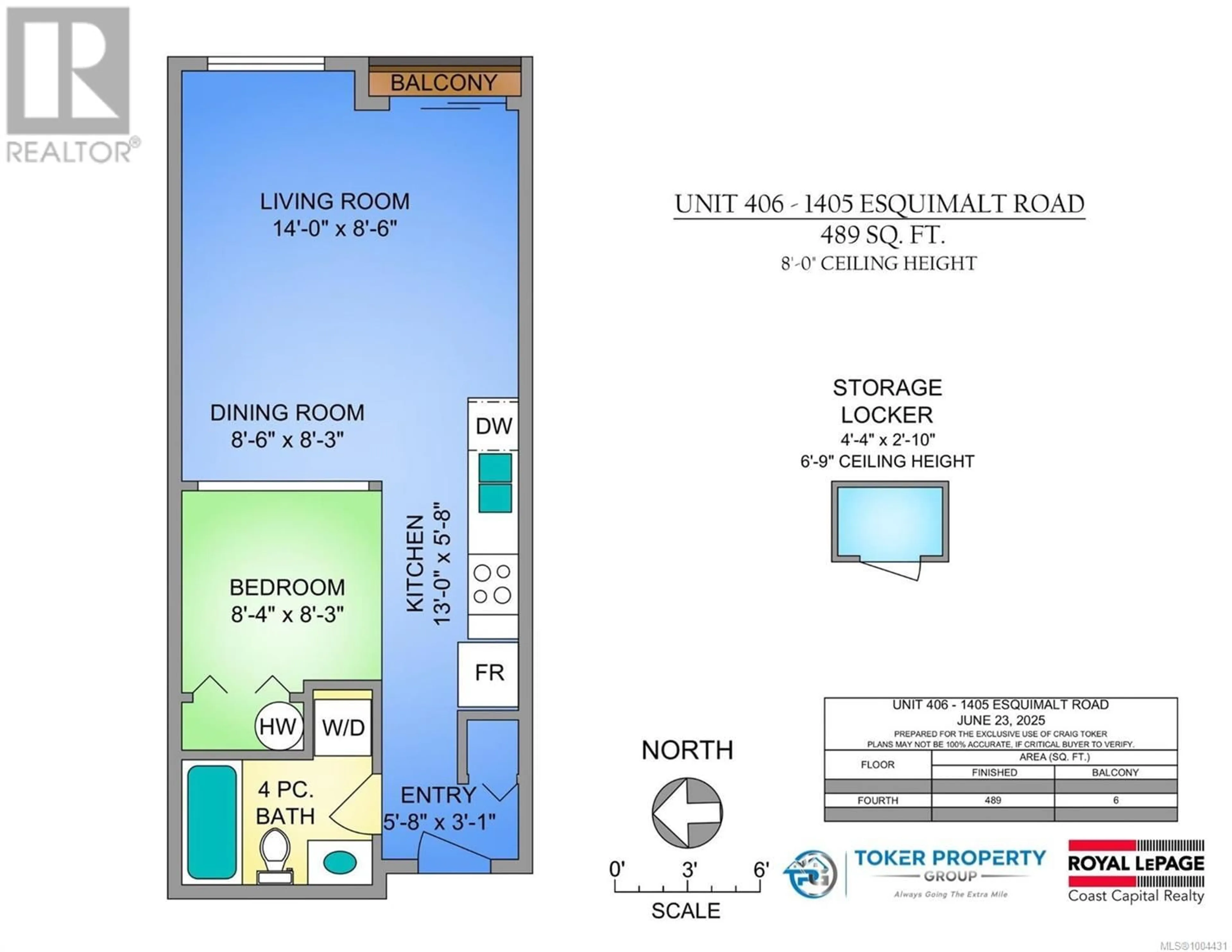 Floor plan for 406 - 1405 ESQUIMALT ROAD, Esquimalt British Columbia V9A0A4