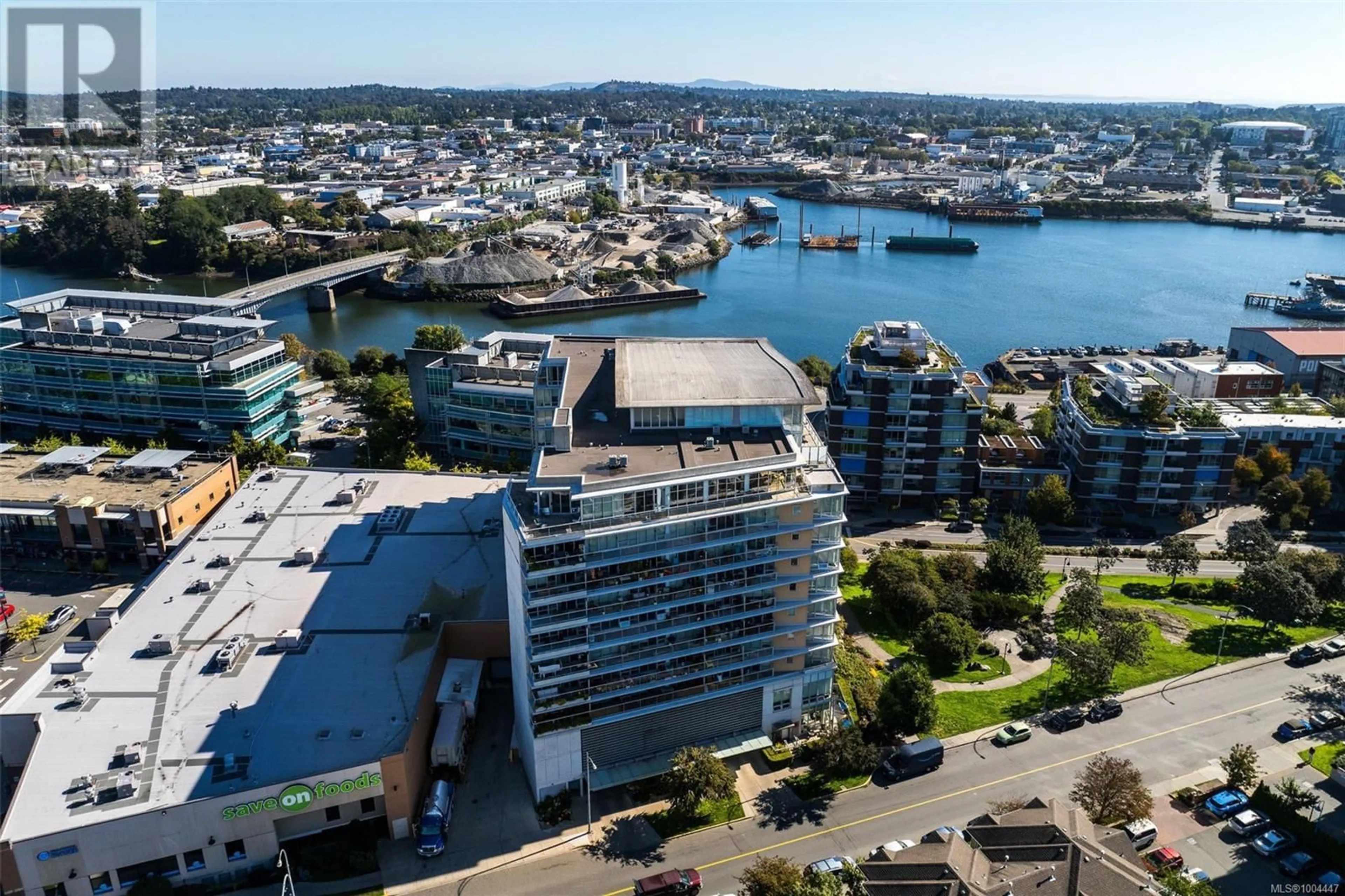 A pic from outside/outdoor area/front of a property/back of a property/a pic from drone, water/lake/river/ocean view for 906 - 160 WILSON STREET, Victoria British Columbia V9A7P9