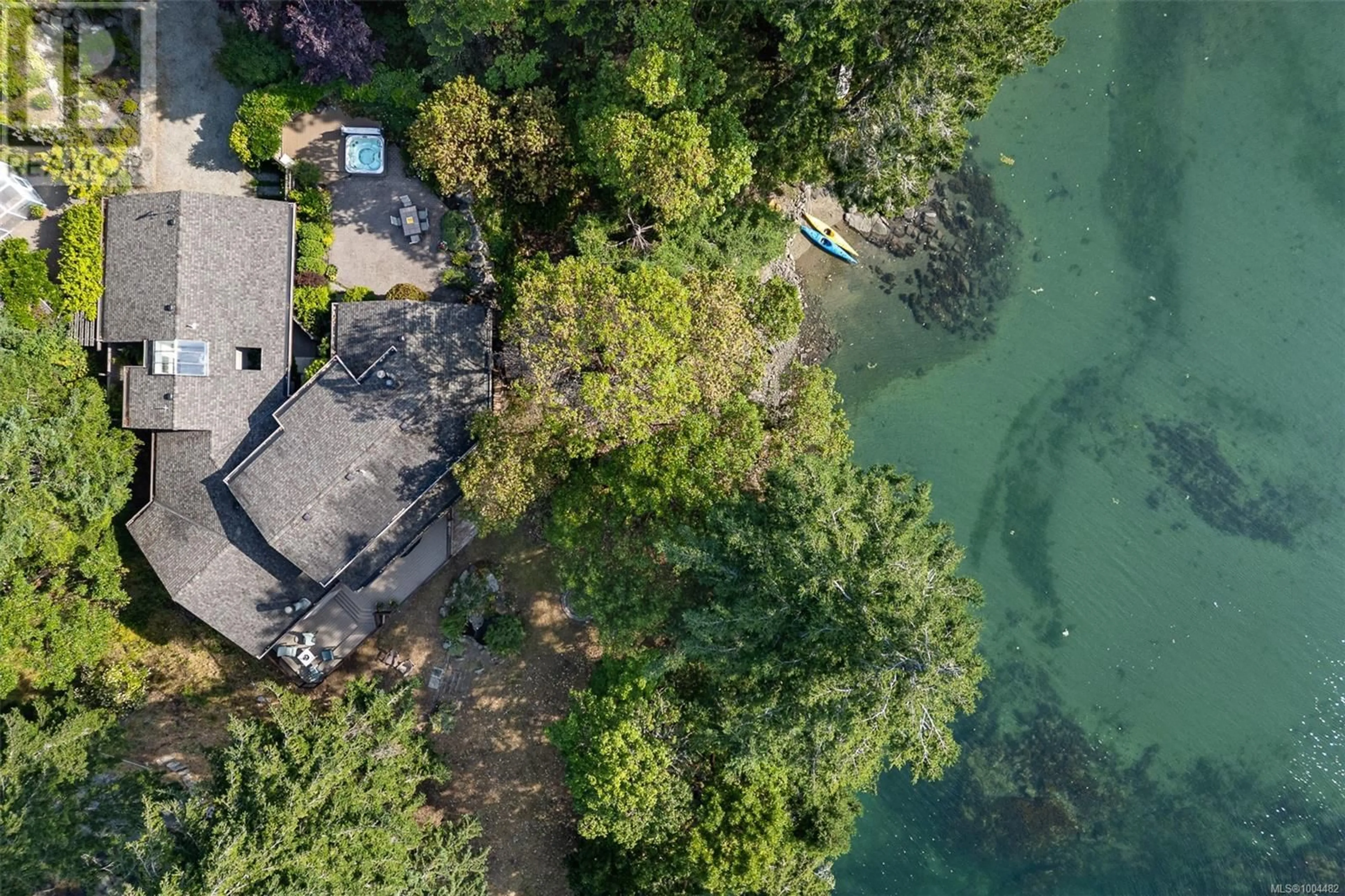 A pic from outside/outdoor area/front of a property/back of a property/a pic from drone, water/lake/river/ocean view for 1 - 835 STURDIES BAY ROAD, Galiano Island British Columbia V0N0E9