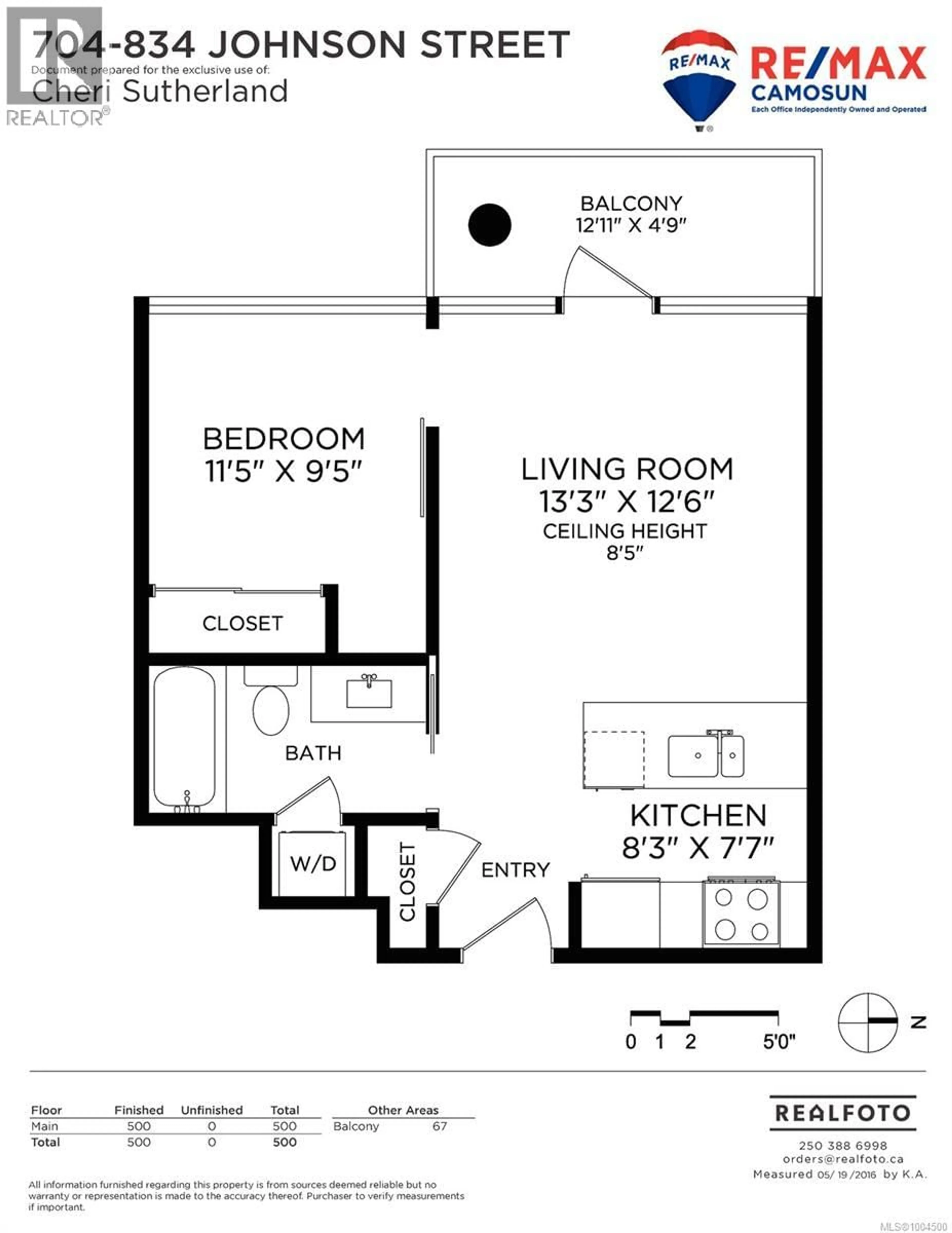Floor plan for 704 - 834 JOHNSON STREET, Victoria British Columbia V8W1N3