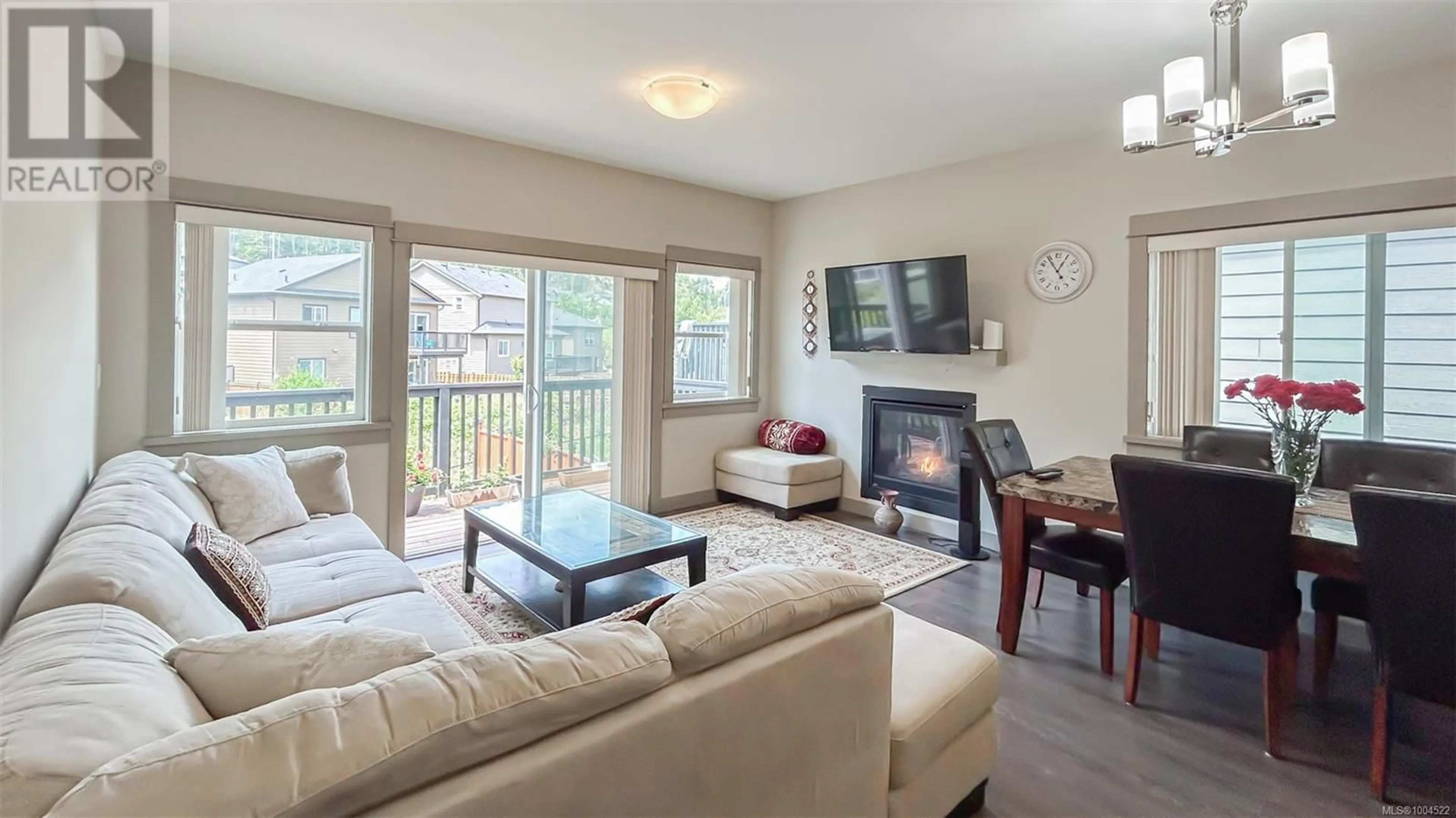 Living room with furniture, wood/laminate floor for 8 MASSEY PLACE, View Royal British Columbia V9B0S9