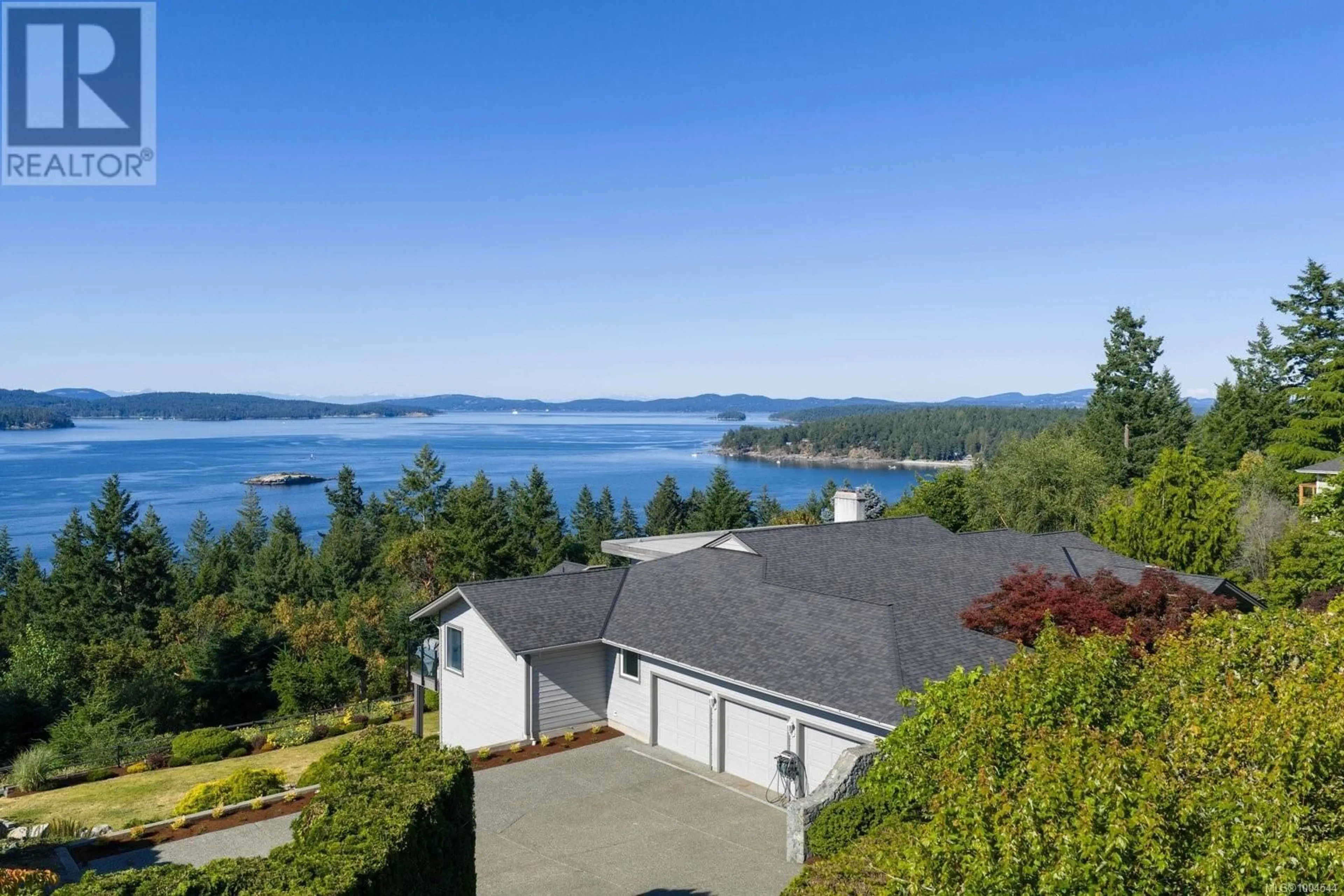 A pic from outside/outdoor area/front of a property/back of a property/a pic from drone, water/lake/river/ocean view for 1380 CLOAKE HILL ROAD, North Saanich British Columbia V8L5K3