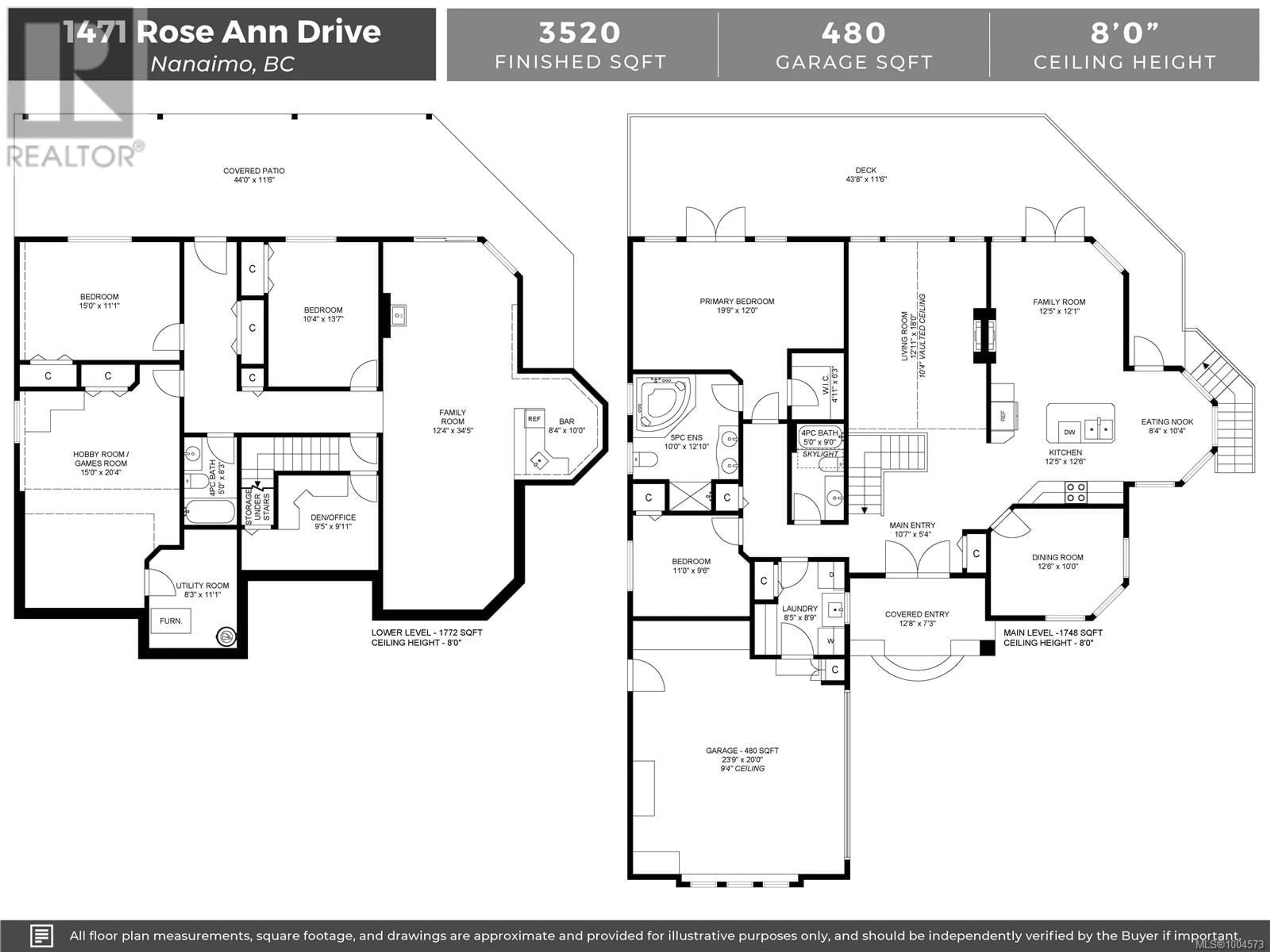 Floor plan for 1471 ROSE ANN DRIVE, Nanaimo British Columbia V9T4L3