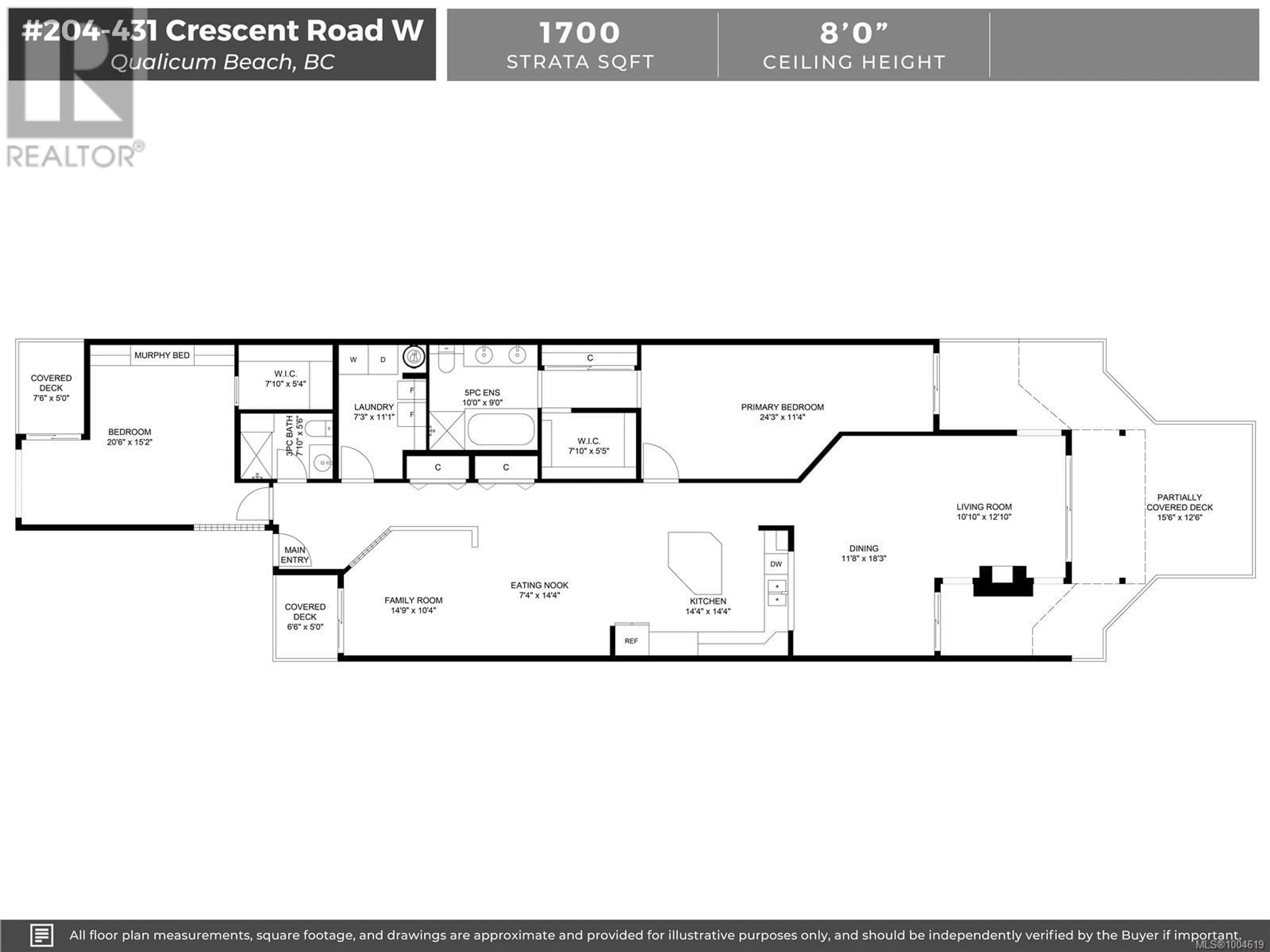 Floor plan for 204 - 431 CRESCENT ROAD WEST, Qualicum Beach British Columbia V9K2K2