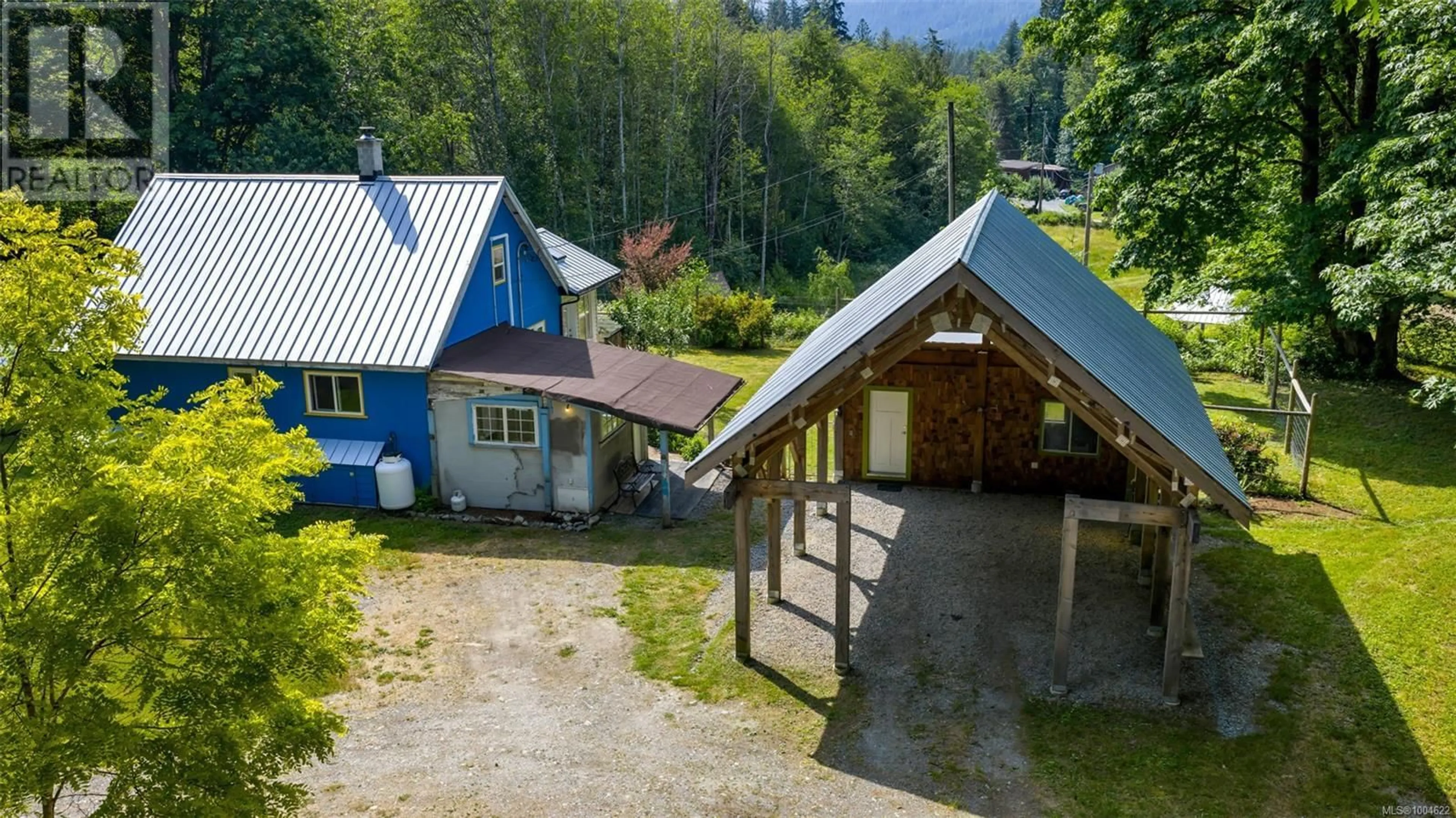 A pic from outside/outdoor area/front of a property/back of a property/a pic from drone, mountain view for 5945 SKUTZ FALLS ROAD, Lake Cowichan British Columbia V0R2G0