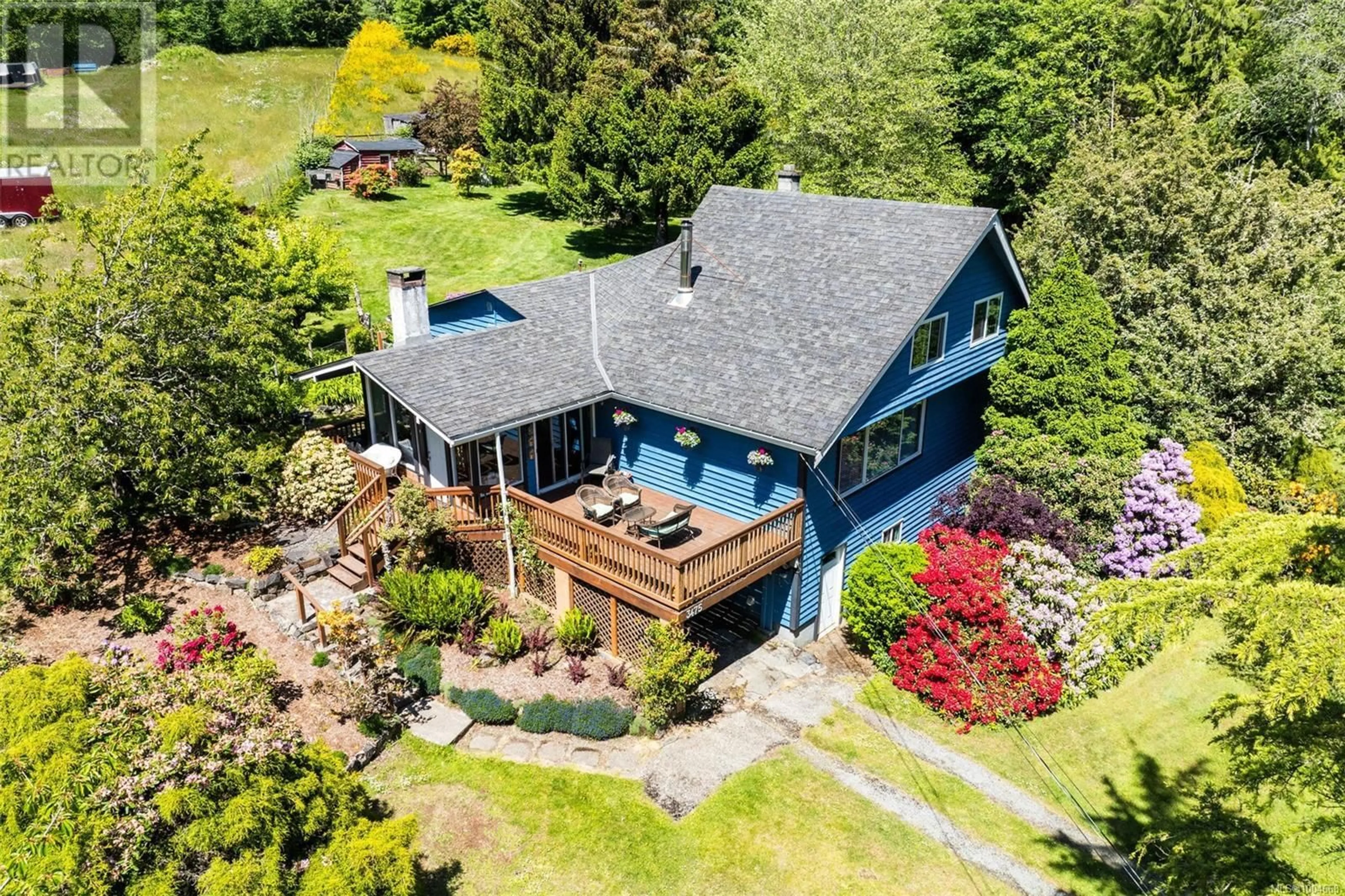 A pic from outside/outdoor area/front of a property/back of a property/a pic from drone, water/lake/river/ocean view for 3475 OTTER POINT ROAD, Sooke British Columbia V9Z0J9