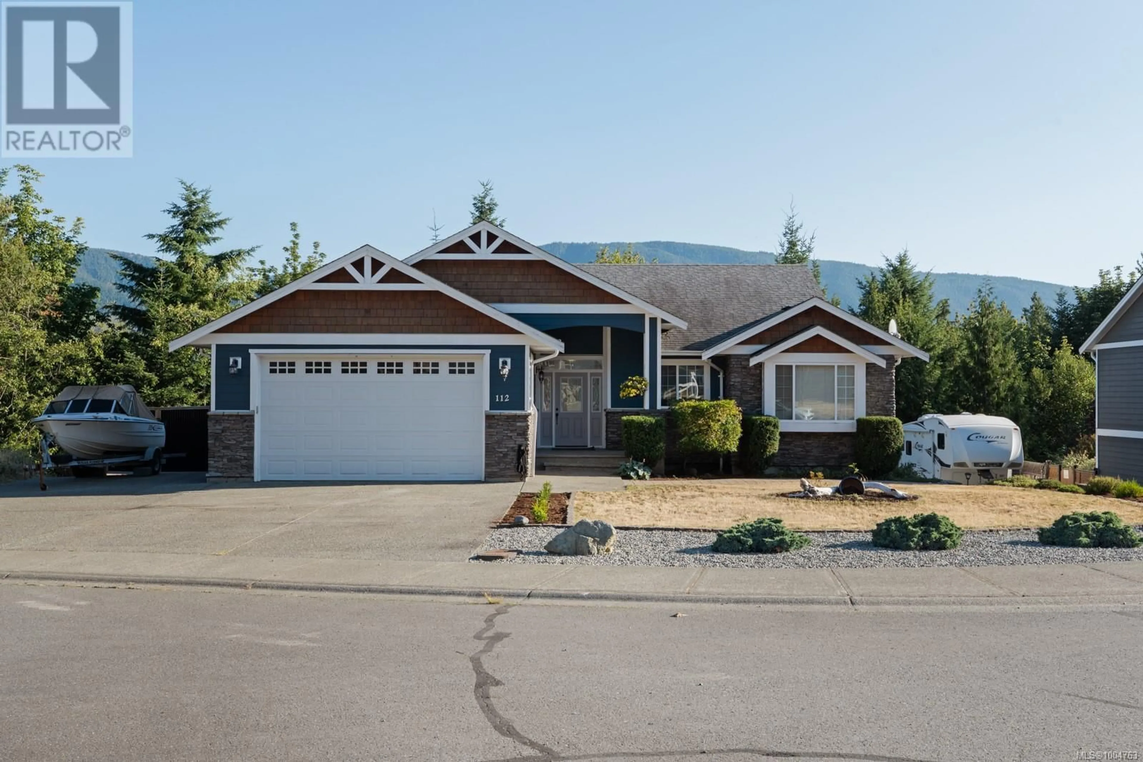 Home with vinyl exterior material, street for 112 BEECH CRESCENT, Lake Cowichan British Columbia V0R2G0