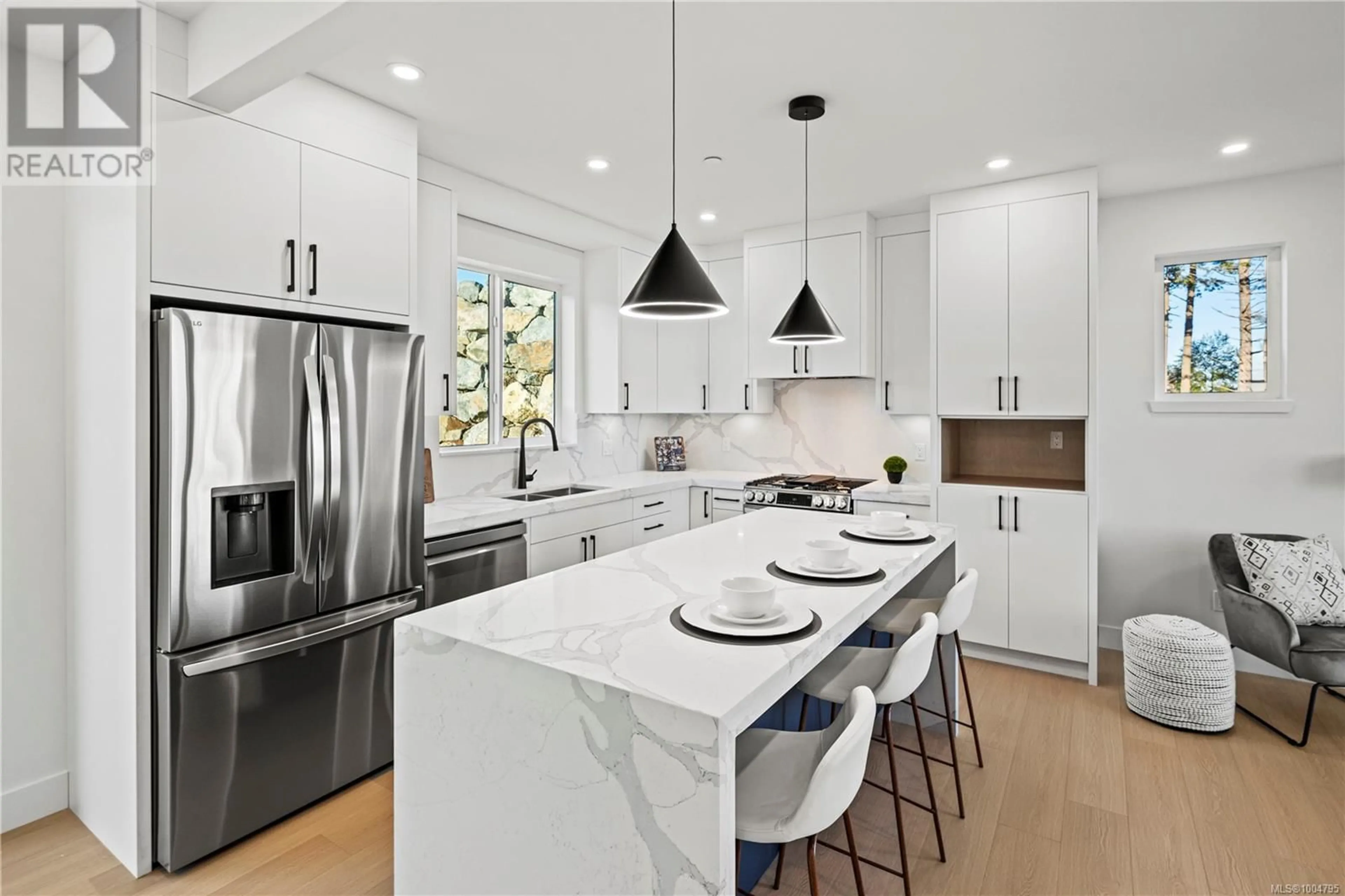 Contemporary kitchen, ceramic/tile floor for 2310 HUDSON TERRACE, Sooke British Columbia V9Z1R2