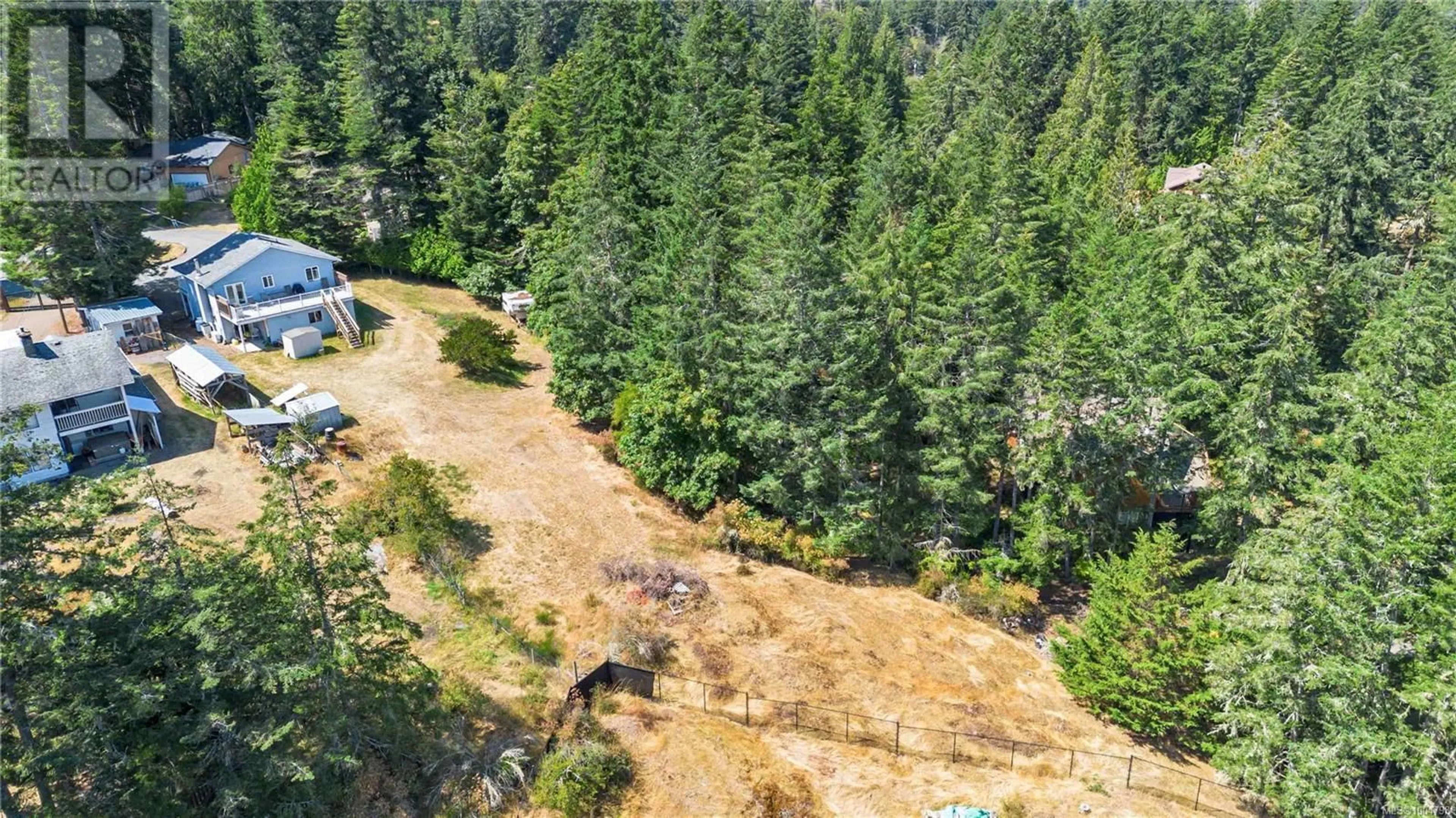 A pic from outside/outdoor area/front of a property/back of a property/a pic from drone, forest/trees view for 1385 CLUN PLACE, Sooke British Columbia V9Z1B1