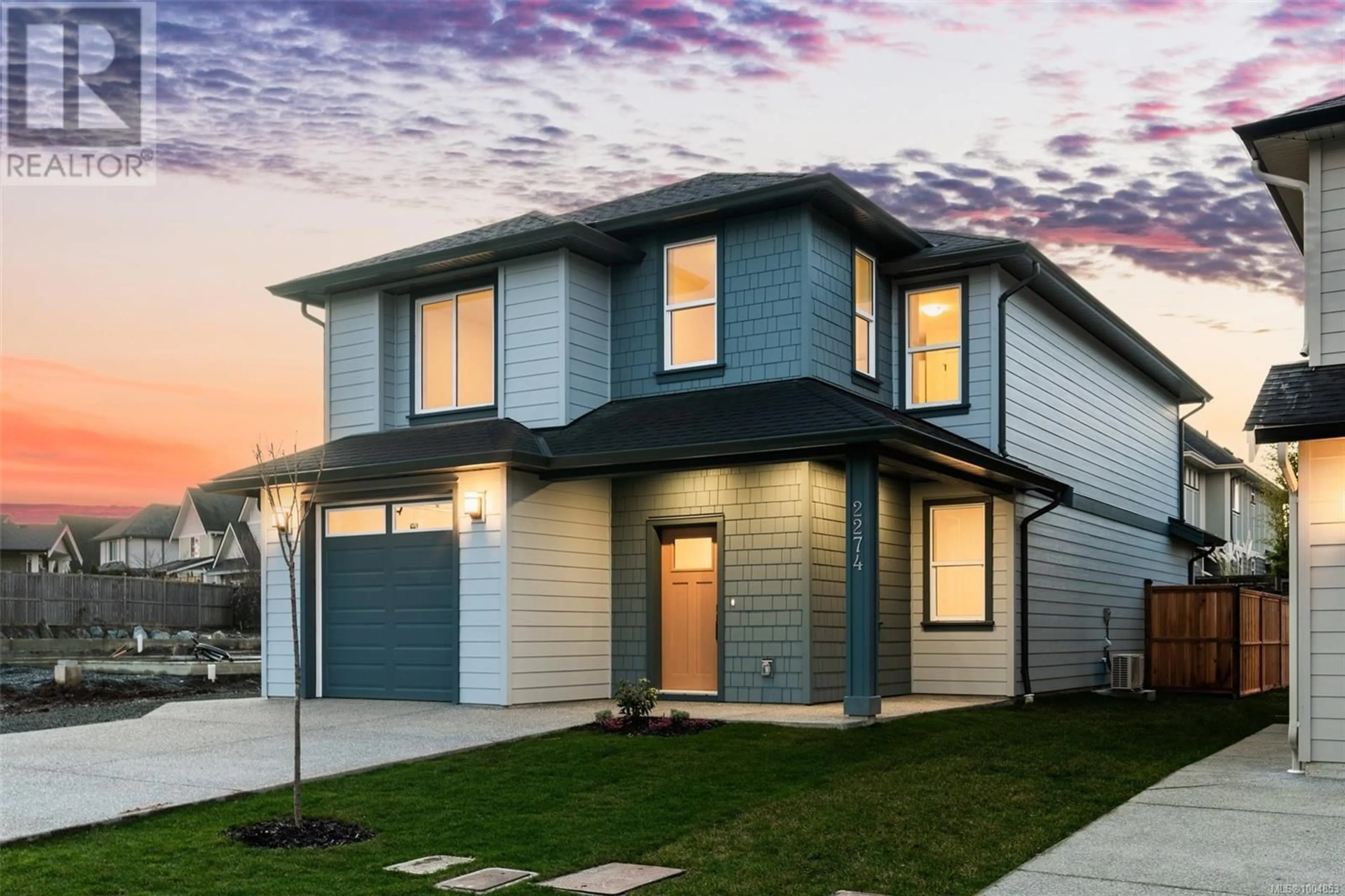 Home with vinyl exterior material, street for 2274 EVELYN LANE, Sooke British Columbia V9Z0W3