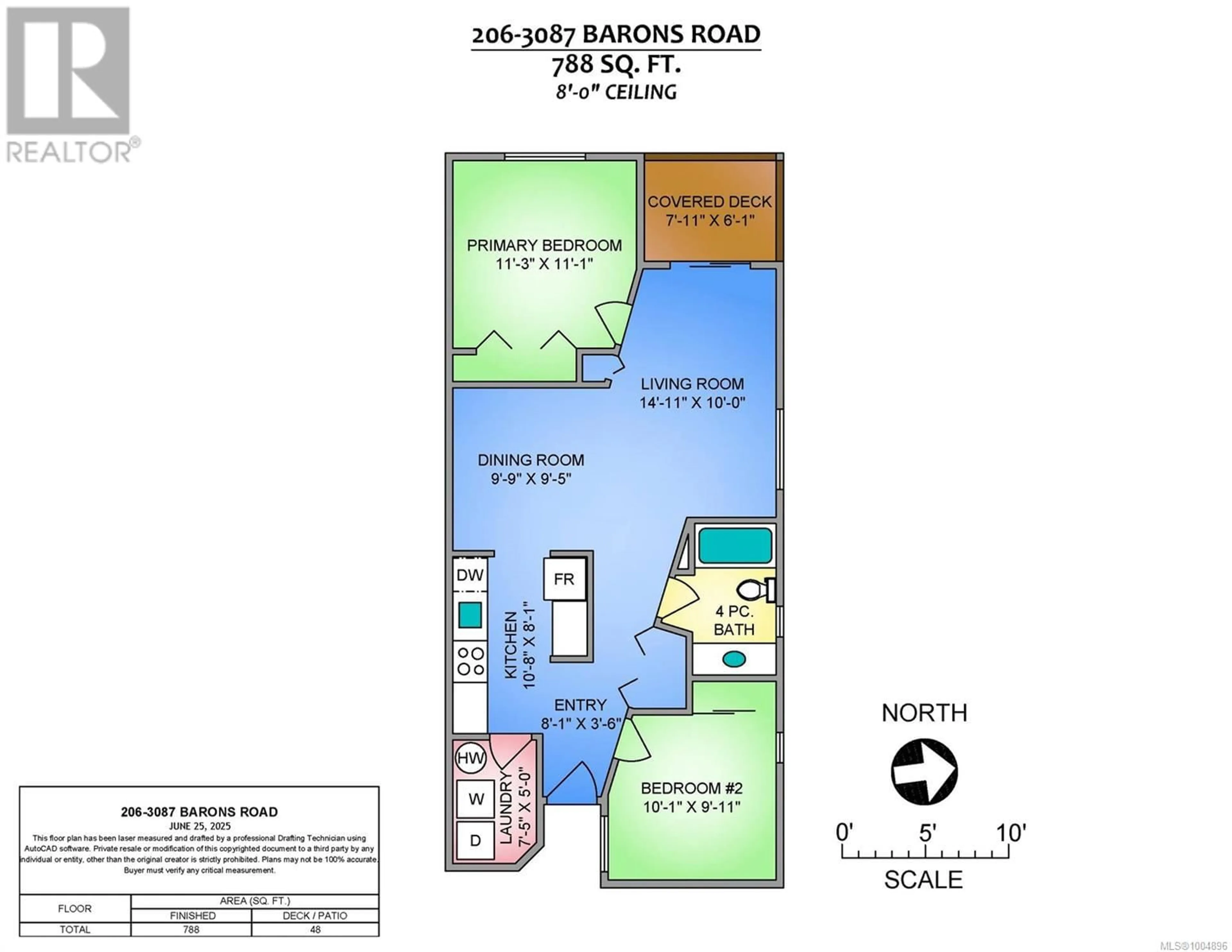 Floor plan for 206 - 3087 BARONS ROAD, Nanaimo British Columbia V9T3Y6